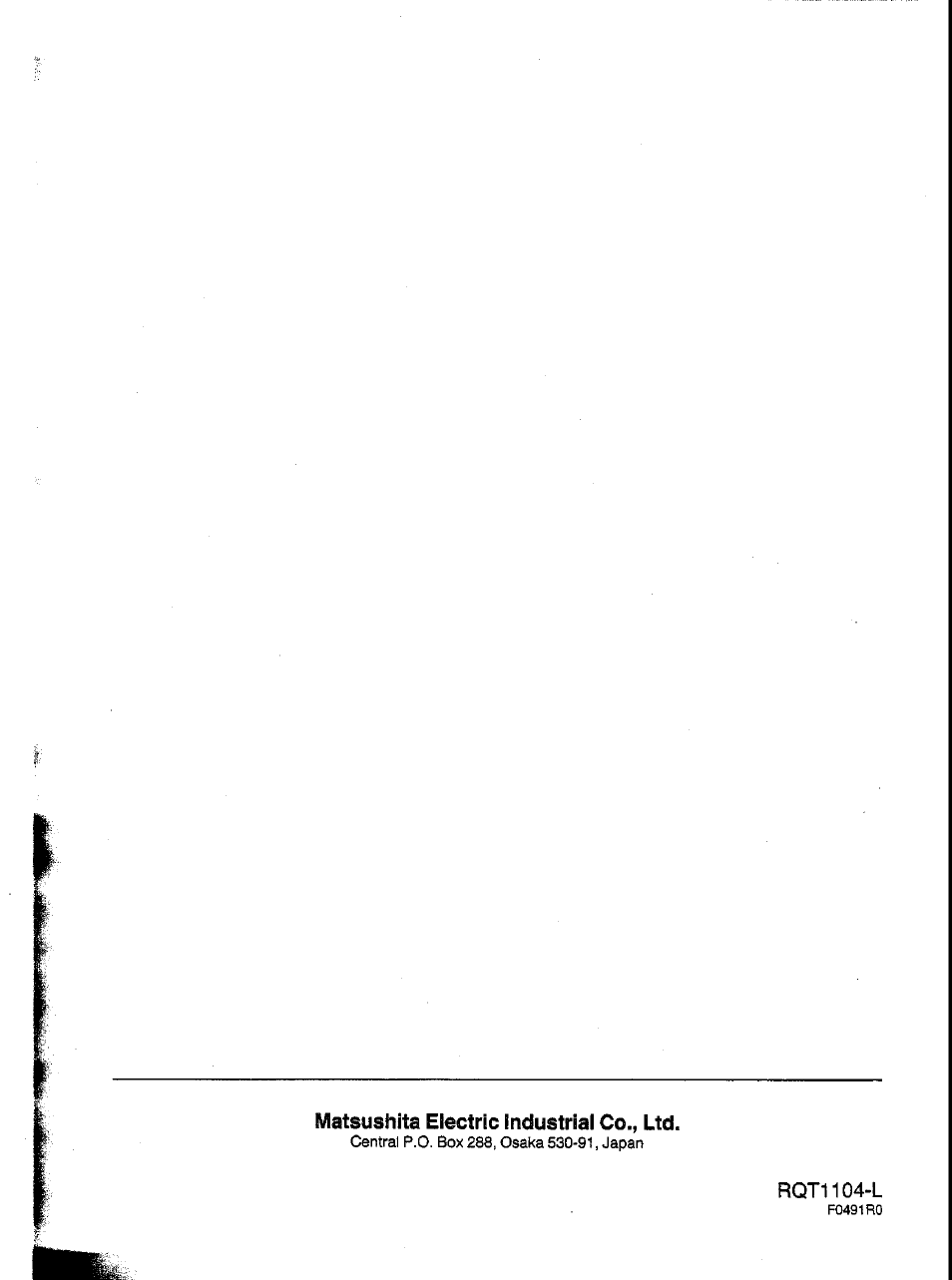 Rqt1104-l | Panasonic RX-FT510 User Manual | Page 11 / 11