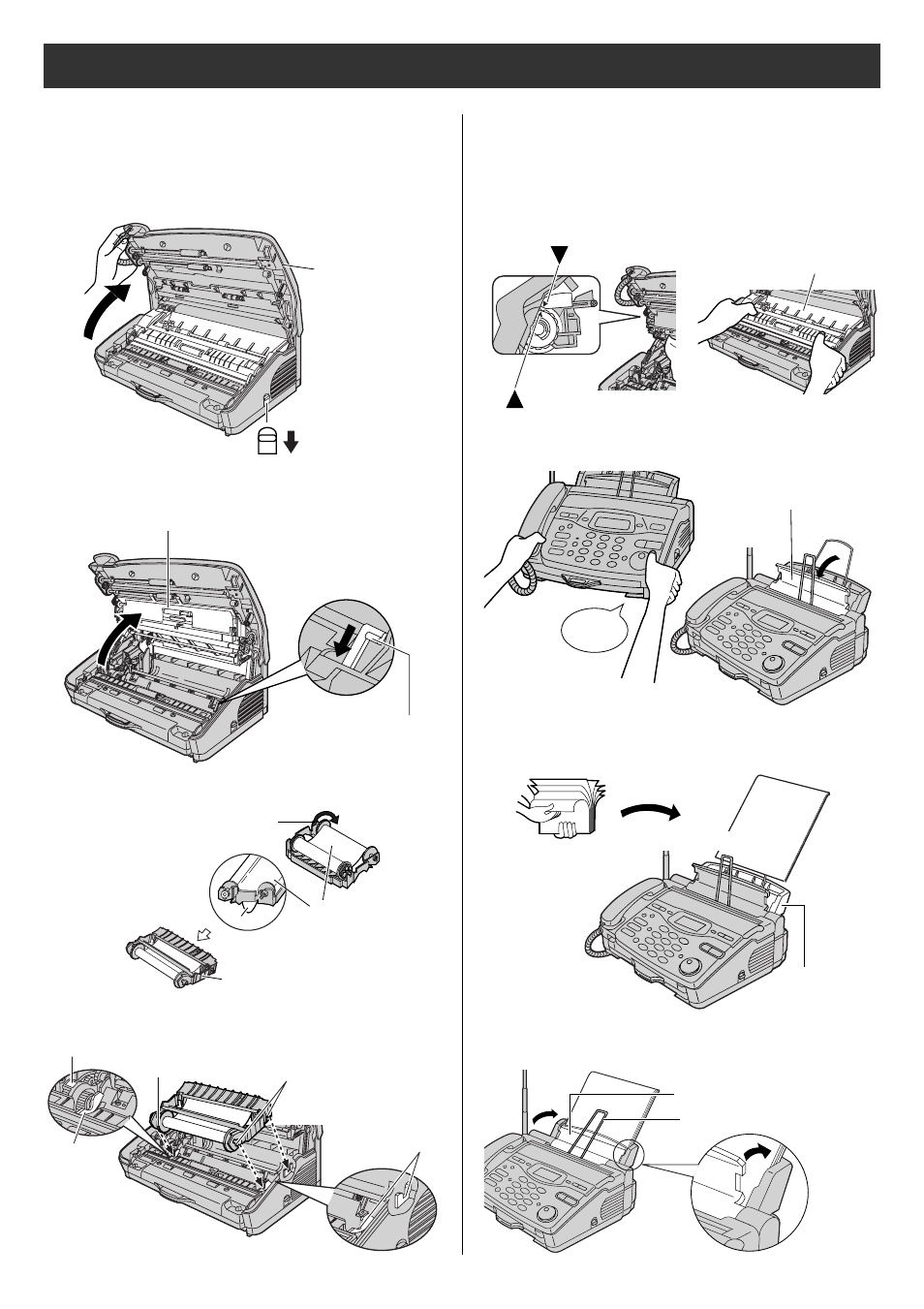 Setup ( recording paper ), Installing the plain paper | Panasonic KX-PW55CL User Manual | Page 6 / 24