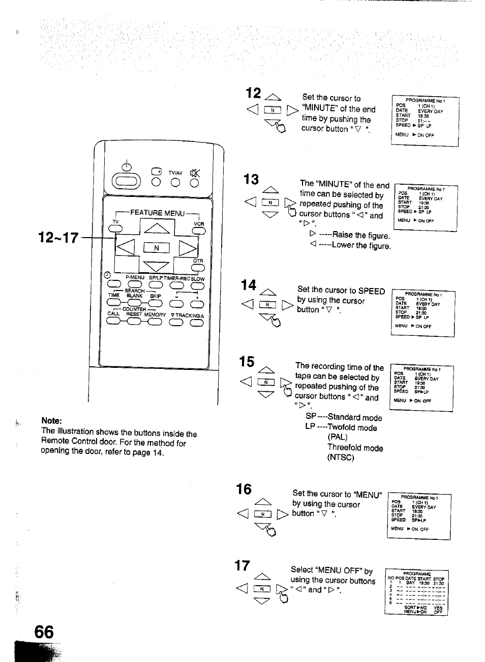 Note, Cd cd cd cd cd, O m d | O-czmz) | Panasonic TC-W21 User Manual | Page 66 / 80