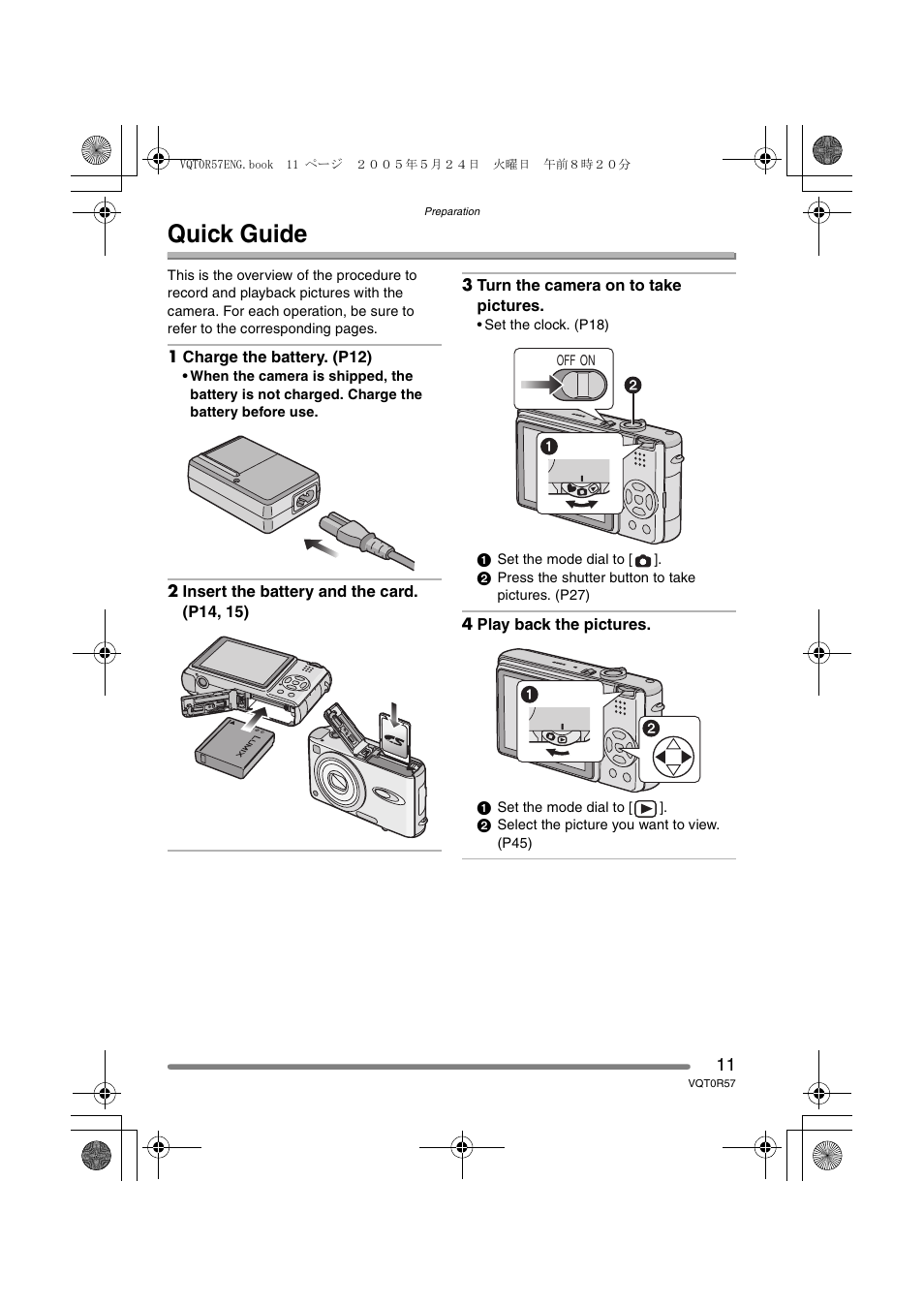 Quick guide | Panasonic DMC-FX8GN User Manual | Page 11 / 104