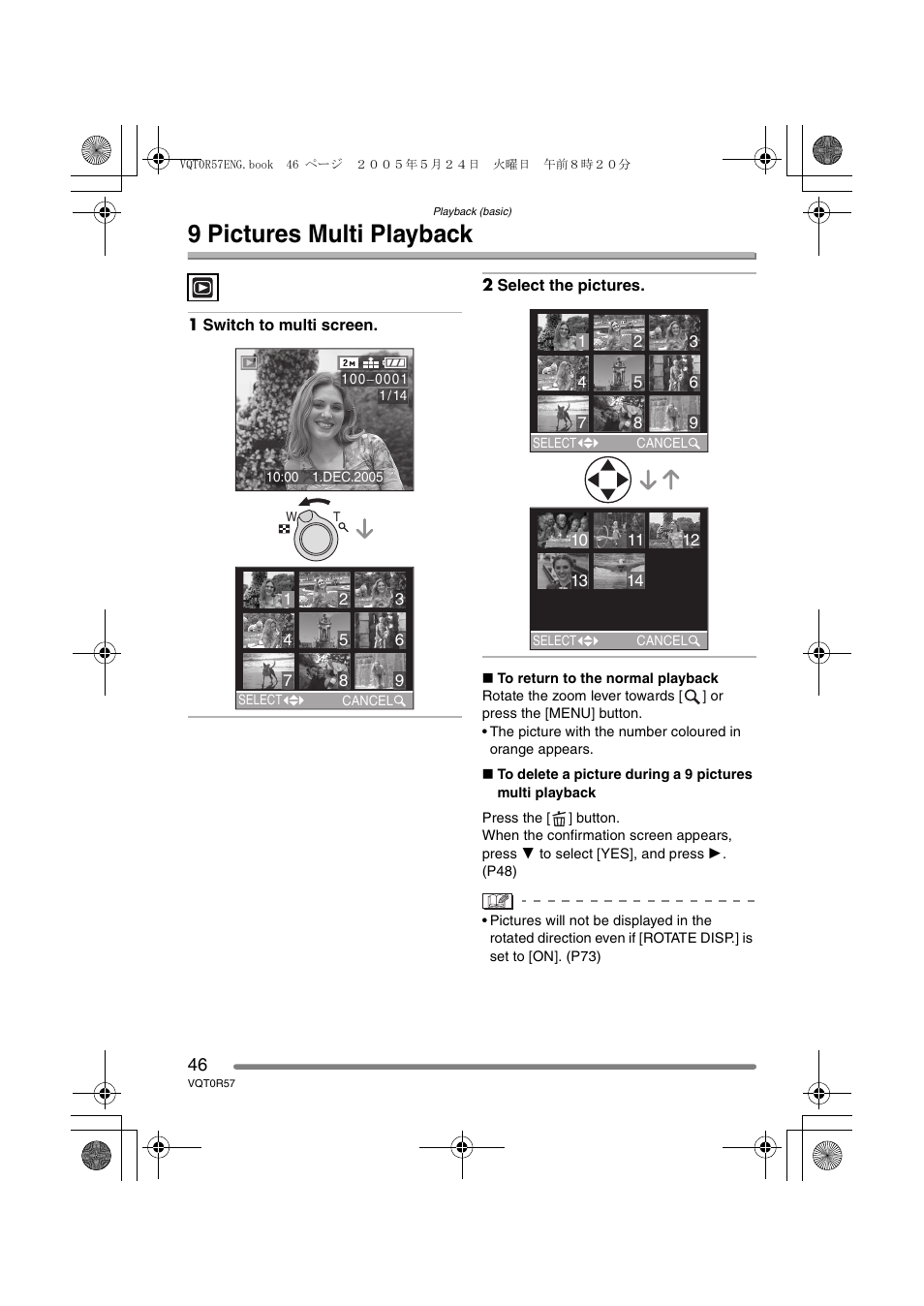 9 pictures multi playback | Panasonic DMC-FX8GN User Manual | Page 46 / 104