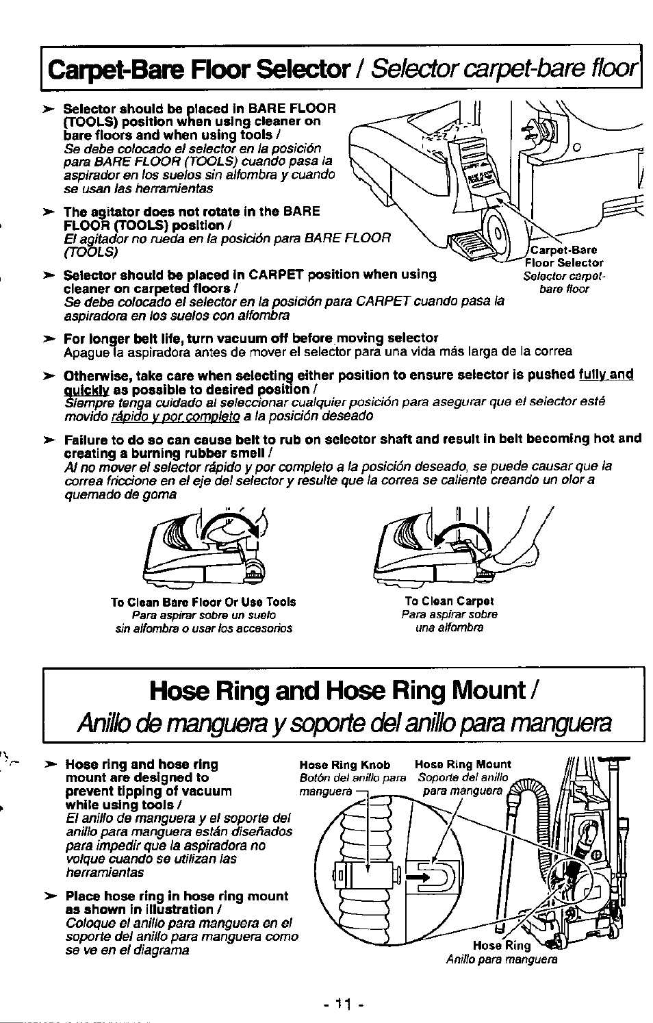 Hose ring and hose ring mount | Panasonic MC-V7389 User Manual | Page 11 / 24