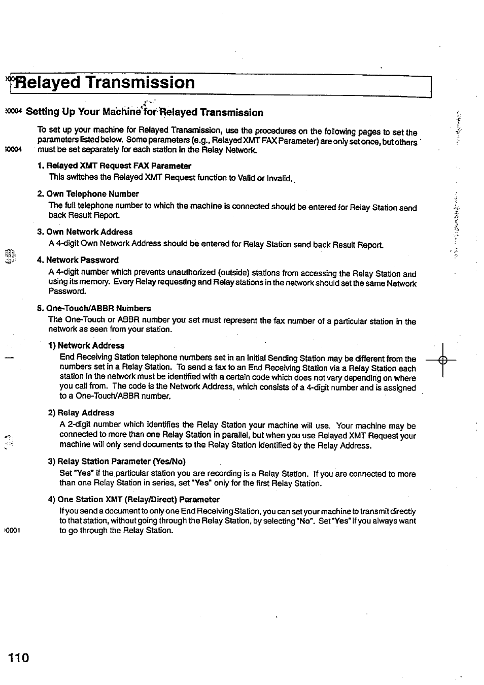 Belayed transmission | Panasonic Panafax UF-744 User Manual | Page 114 / 164