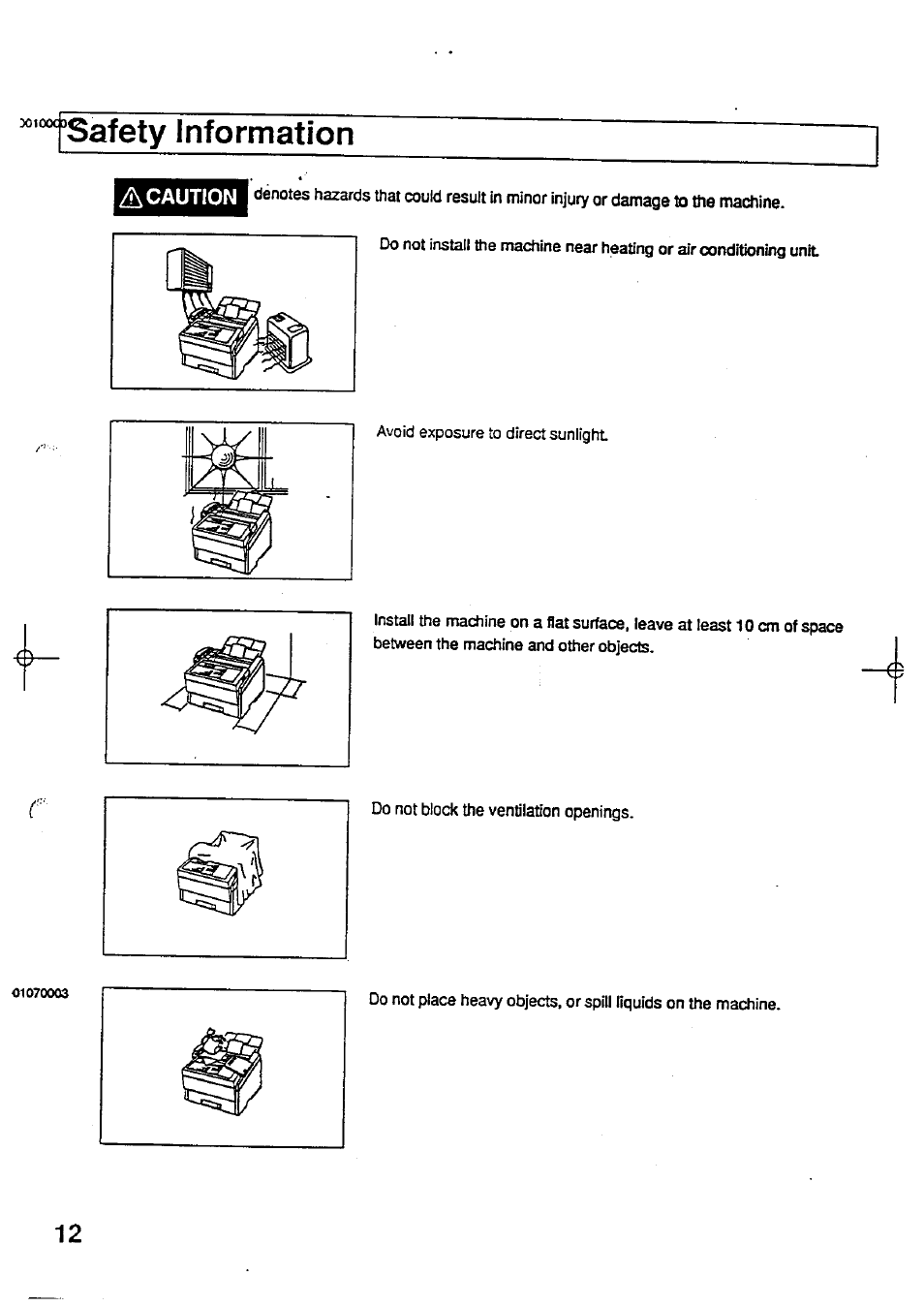 Safety information, Caution | Panasonic Panafax UF-744 User Manual | Page 14 / 164