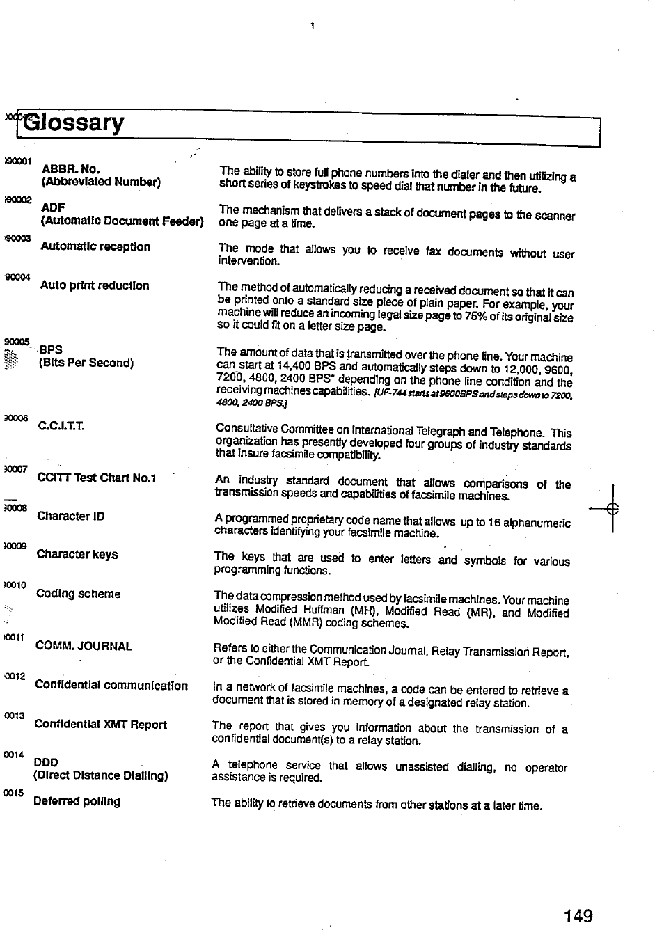 Foióssáíy | Panasonic Panafax UF-744 User Manual | Page 153 / 164