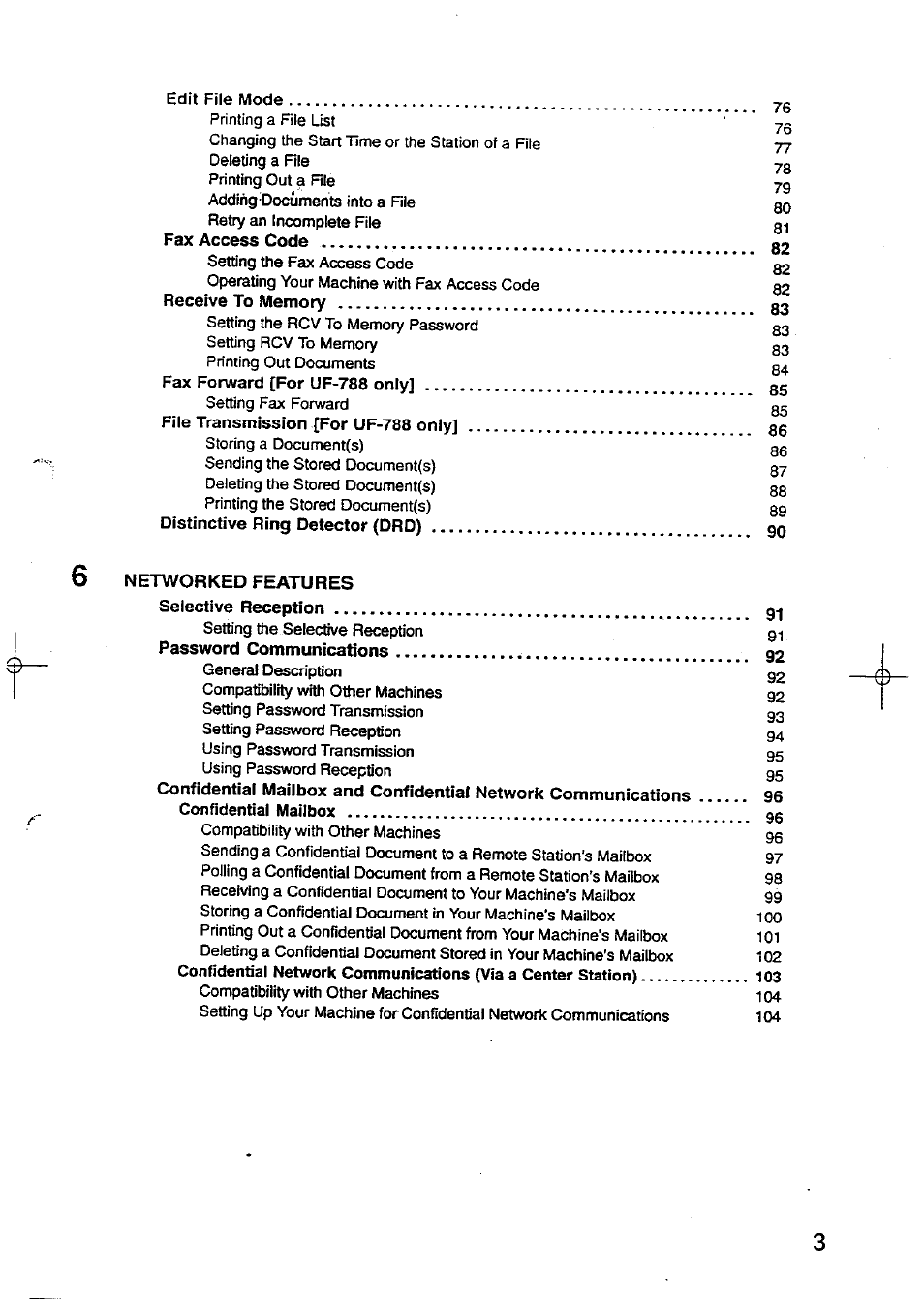 Panasonic Panafax UF-744 User Manual | Page 5 / 164