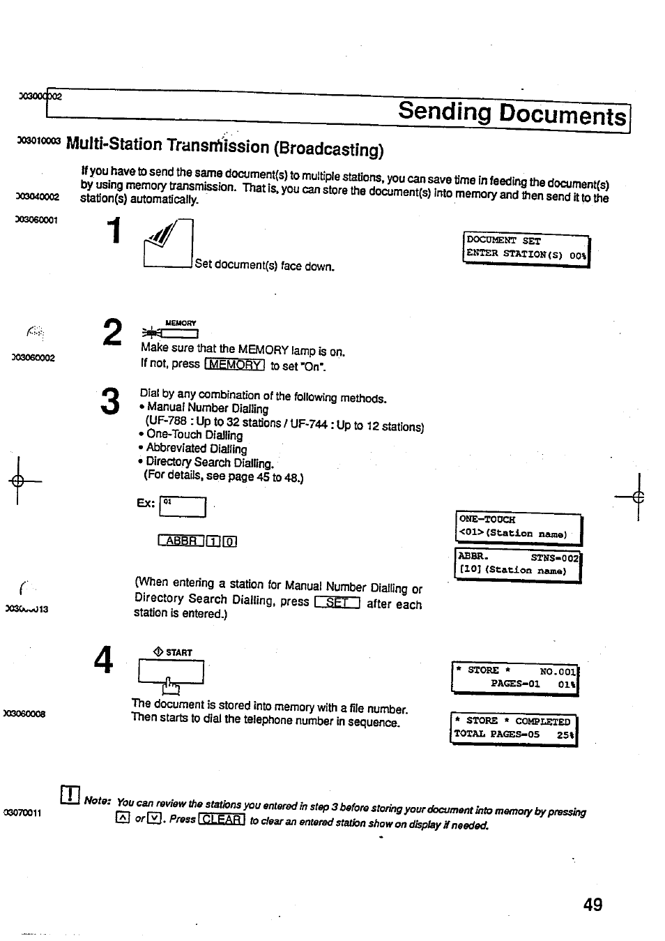 Sending documents | Panasonic Panafax UF-744 User Manual | Page 53 / 164