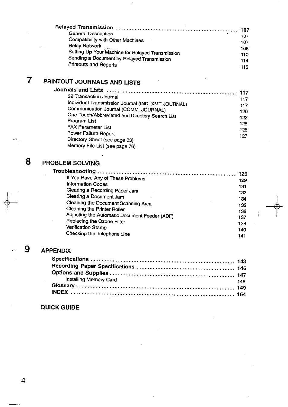 Panasonic Panafax UF-744 User Manual | Page 6 / 164