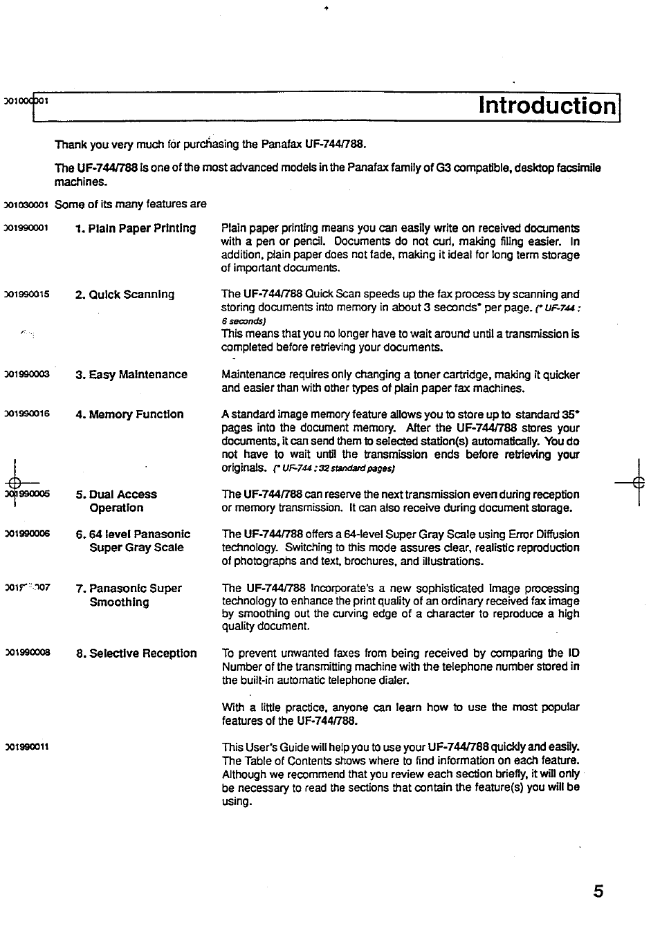 Introduction | Panasonic Panafax UF-744 User Manual | Page 7 / 164