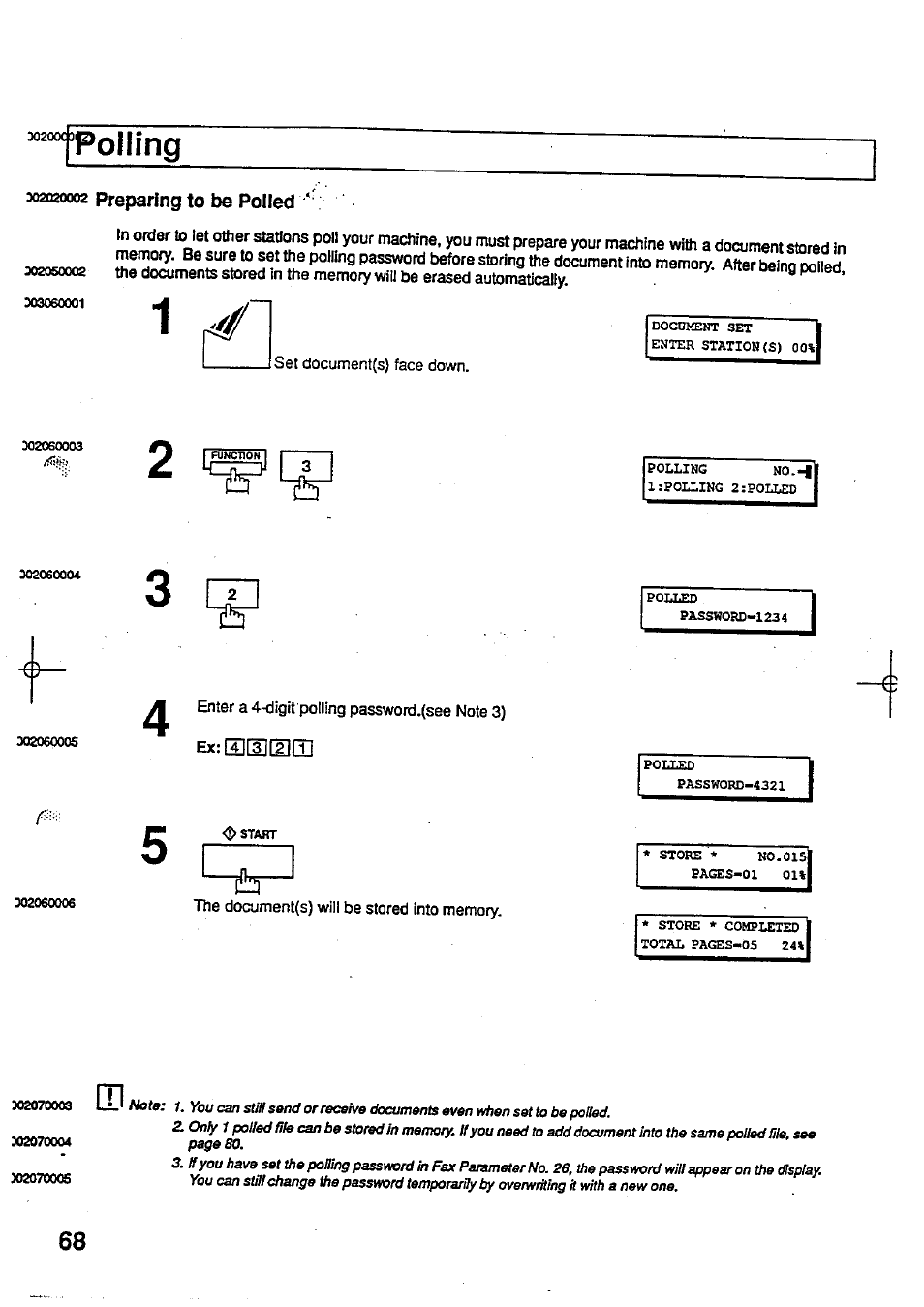 Polling, 302020002 preparing to be polled | Panasonic Panafax UF-744 User Manual | Page 72 / 164