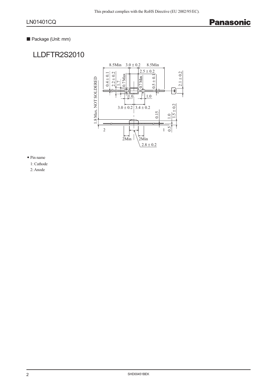 Panasonic LN01401CQ User Manual | Page 2 / 3