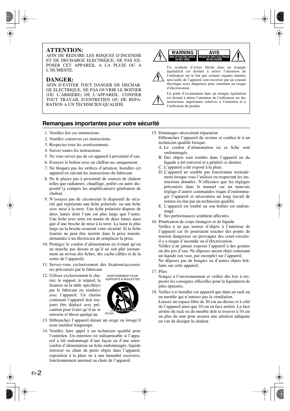 Français, Prise en main, Remarques importantes pour votre sécurité | Attention, Danger | Panasonic SKS-HT750 User Manual | Page 10 / 28