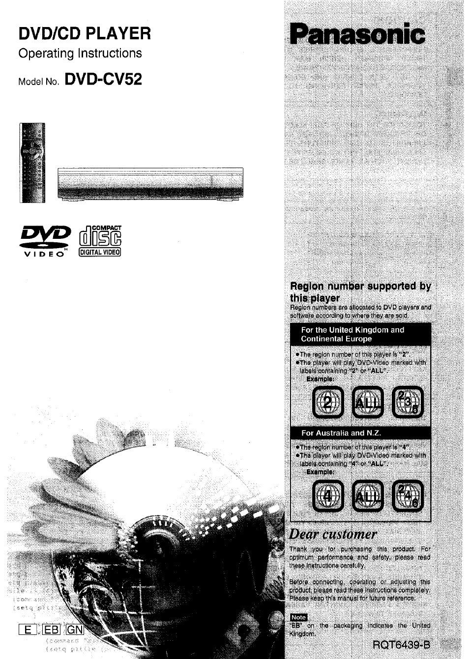 Panasonic DVD-CV52 User Manual | 18 pages