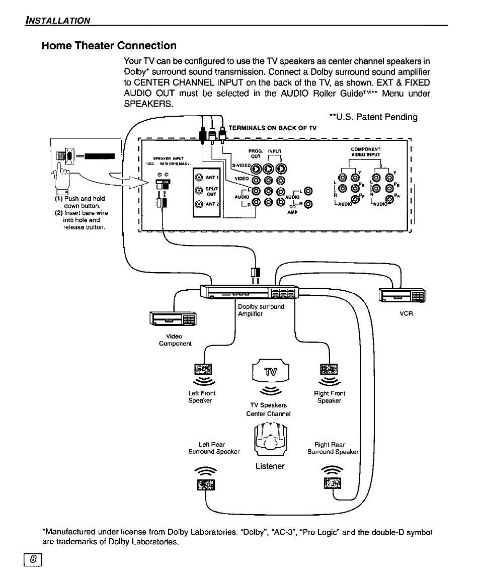 Home theater connection | Panasonic PT 56WXF95 User Manual | Page 10 / 26