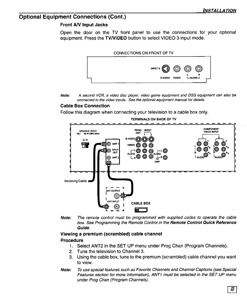 Optional equipment connections (cont.) | Panasonic PT 56WXF95 User Manual | Page 7 / 26