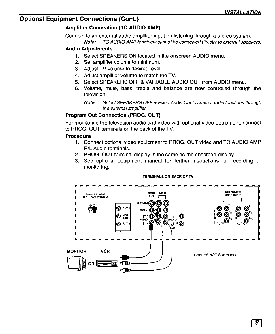 Optional equipment connections (cont.) | Panasonic PT 56WXF95 User Manual | Page 9 / 26