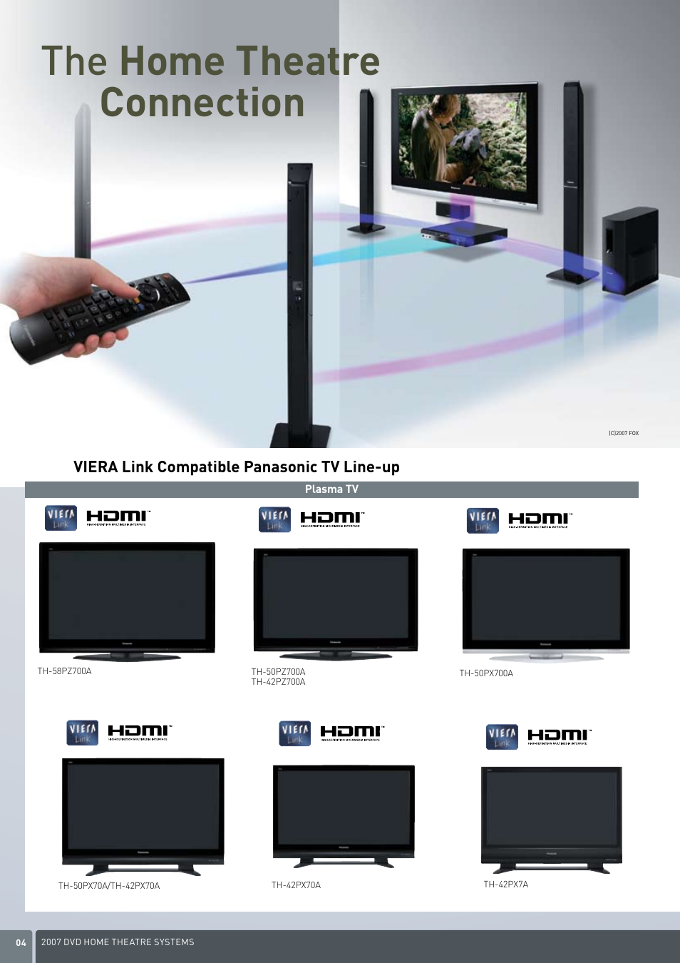 The home theatre connection | Panasonic DVD Home Theatre System User Manual | Page 4 / 36