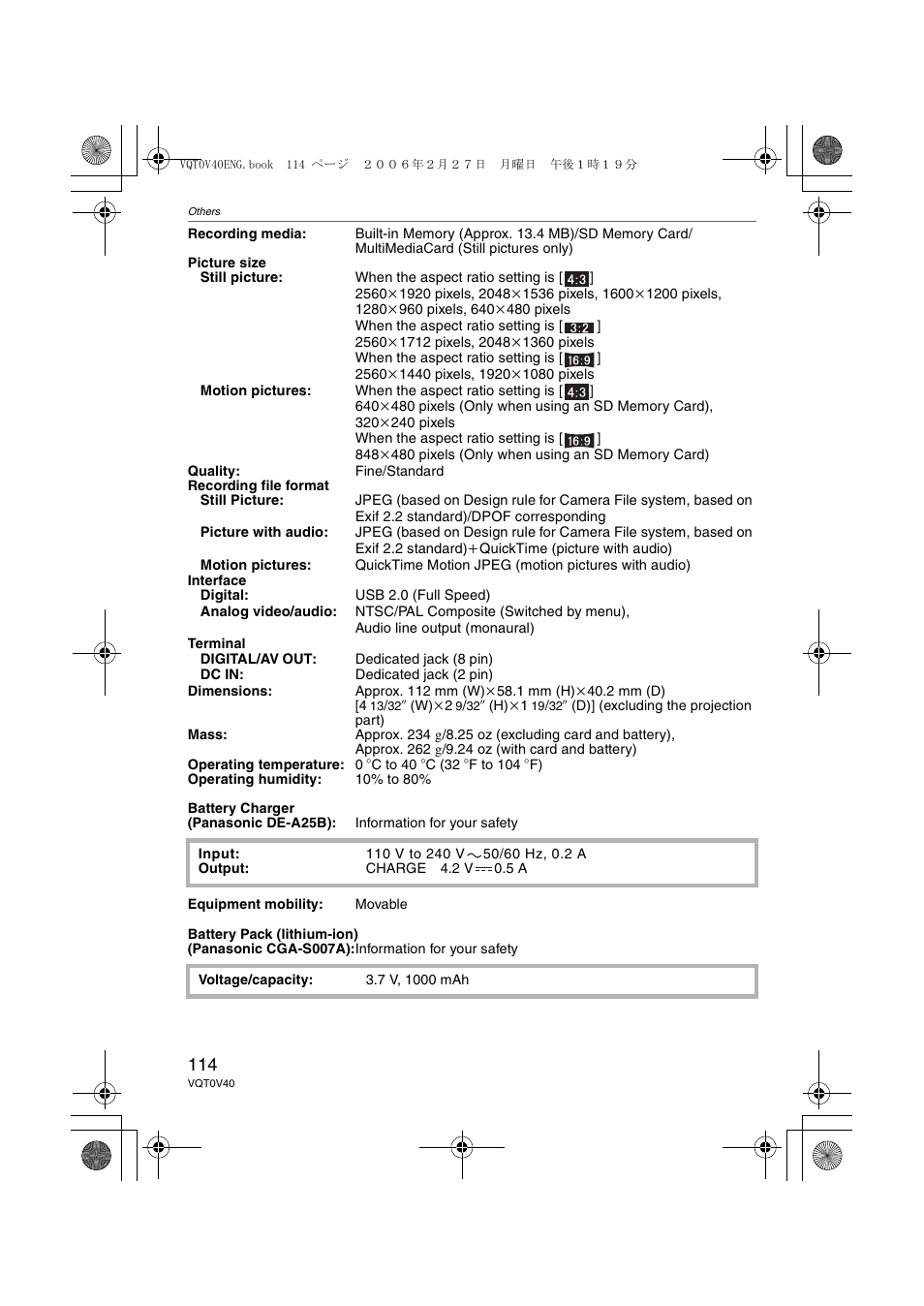 Panasonic DMC-TZ1 User Manual | Page 114 / 124