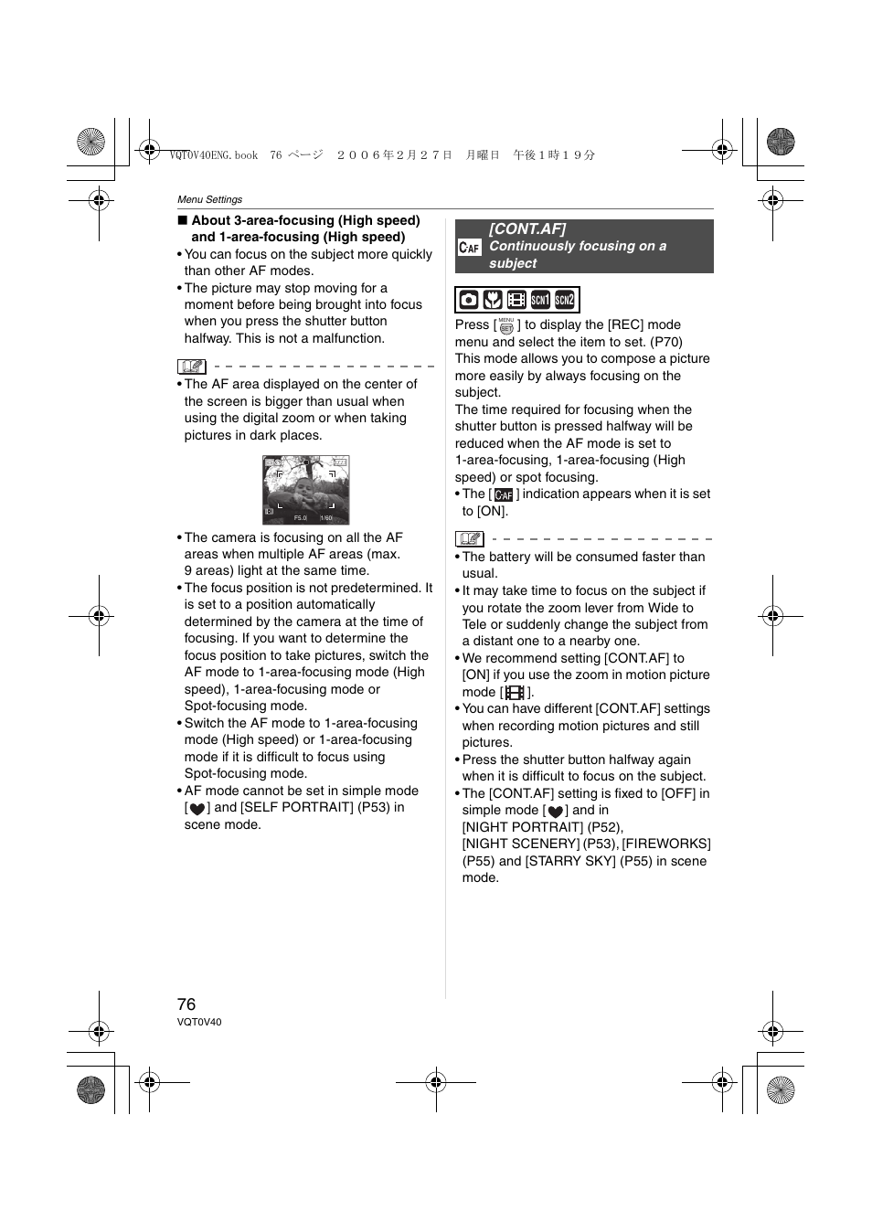 Cont.af | Panasonic DMC-TZ1 User Manual | Page 76 / 124