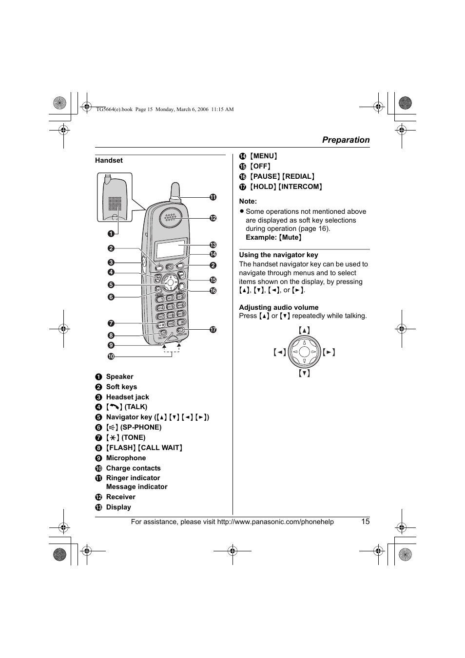 Panasonic KX-TG5664 User Manual | Page 15 / 64