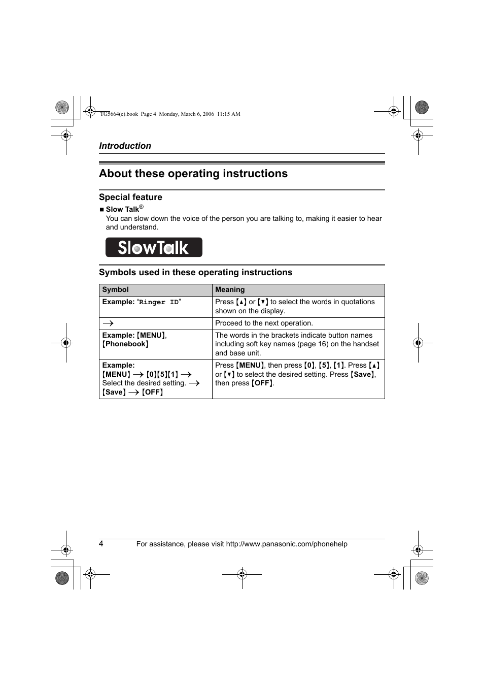 About these operating instructions | Panasonic KX-TG5664 User Manual | Page 4 / 64