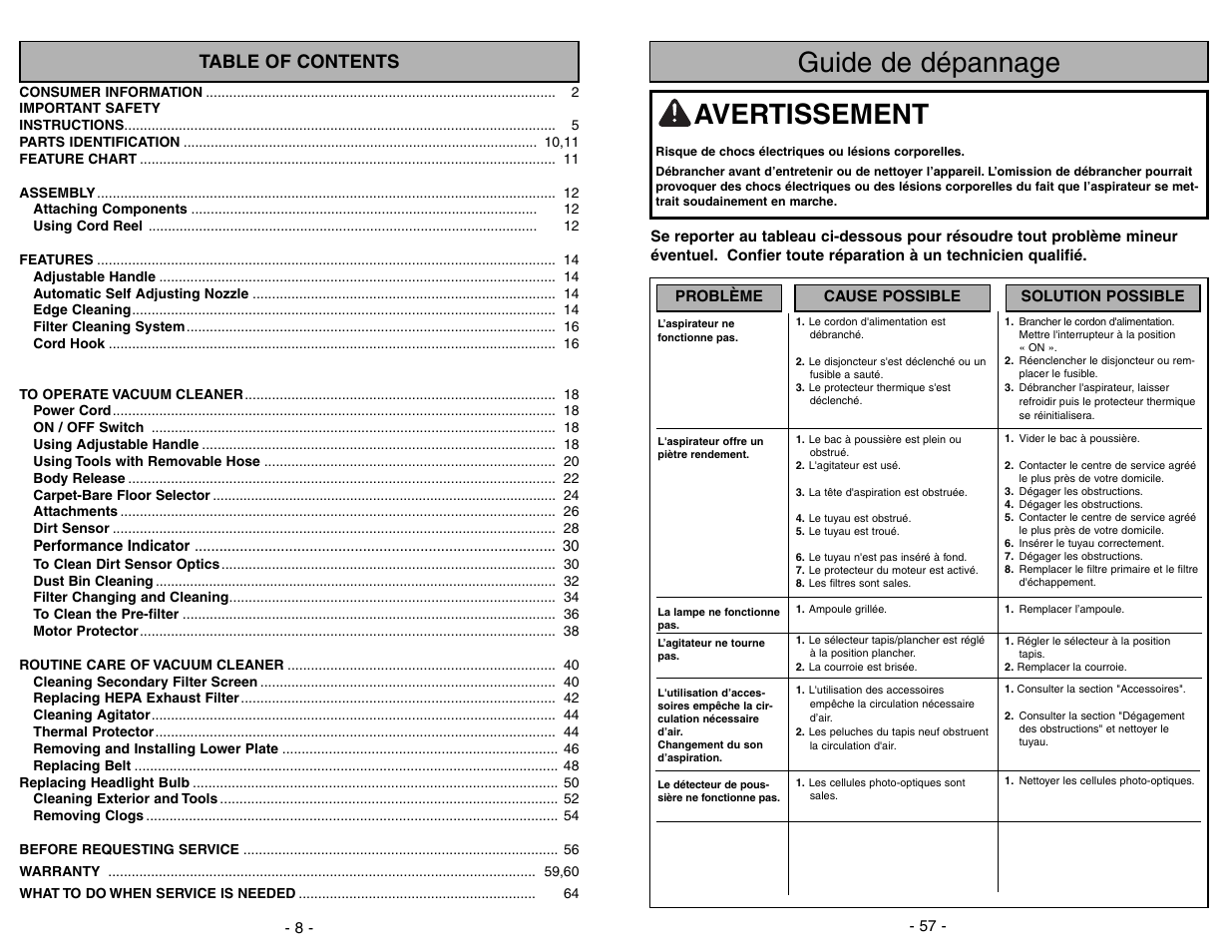 Panasonic MC-UL675 User Manual | Page 8 / 64