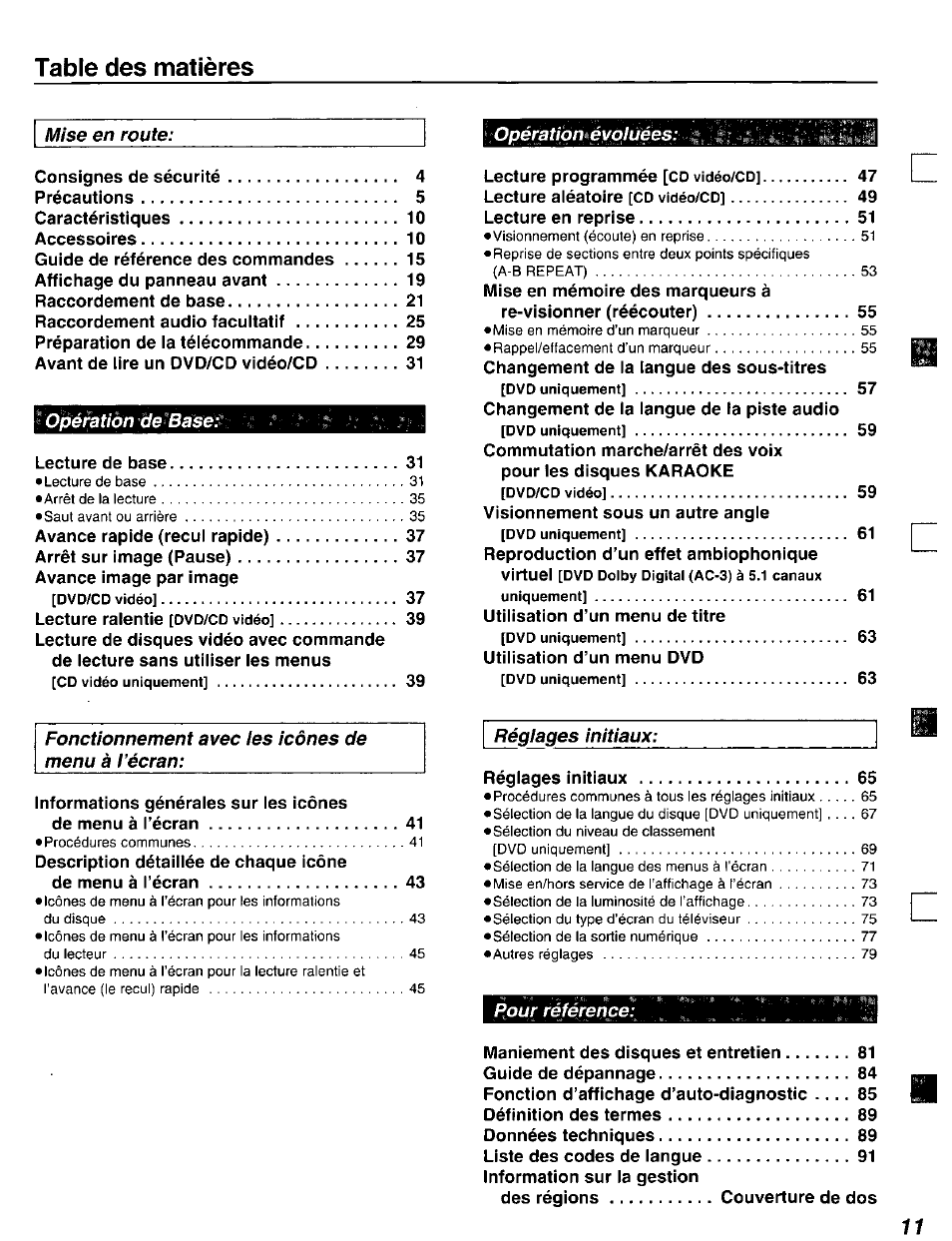 Panasonic DVD-A105U User Manual | Page 11 / 92