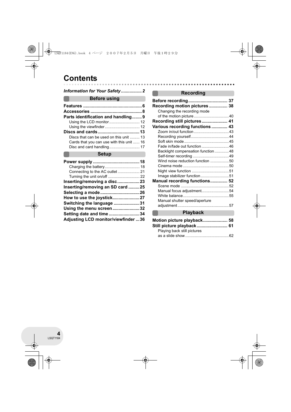 Panasonic VDR-D160GN User Manual | Page 4 / 116