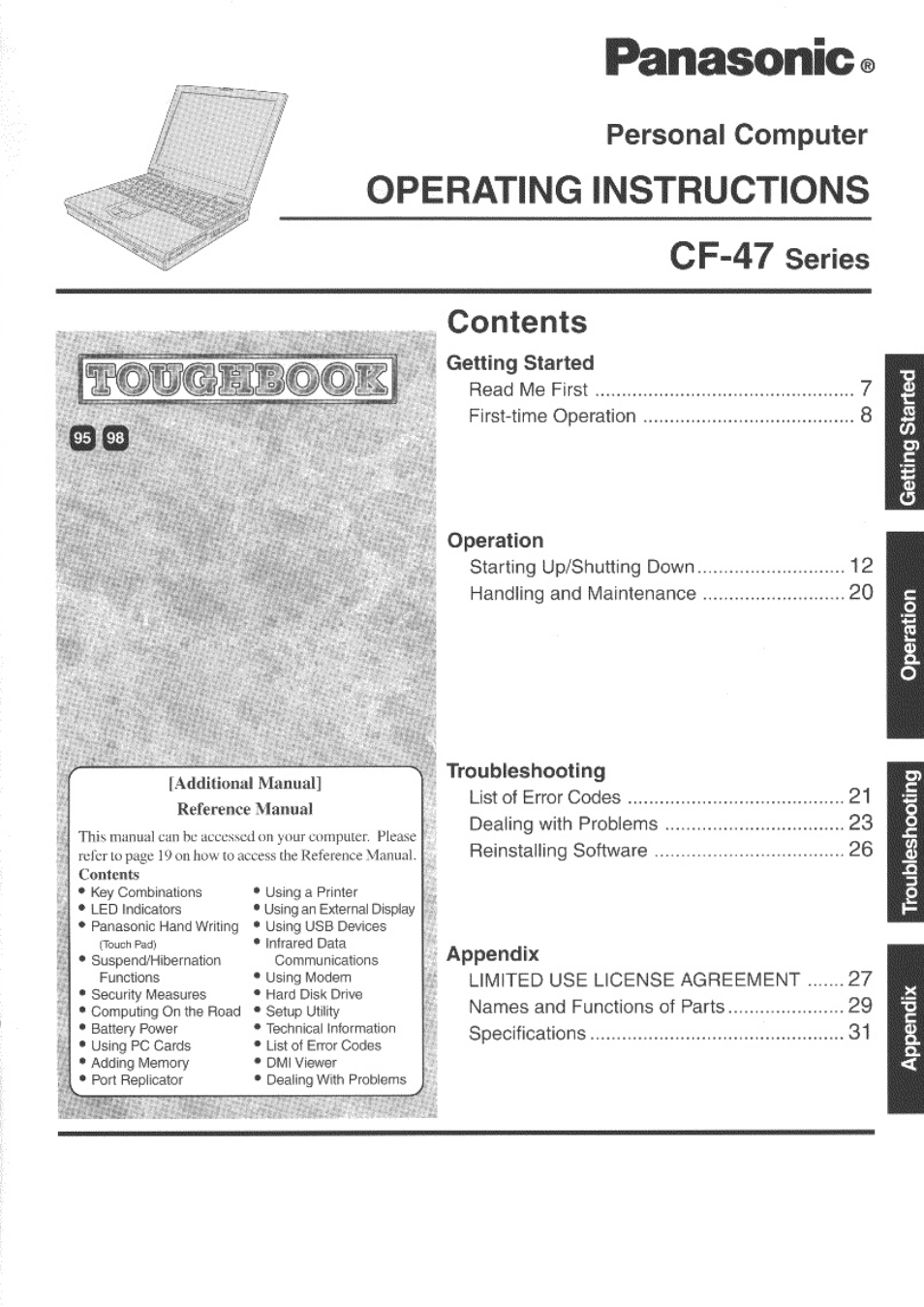 Panasonic TOUGHBOOK CF-47 User Manual | 32 pages