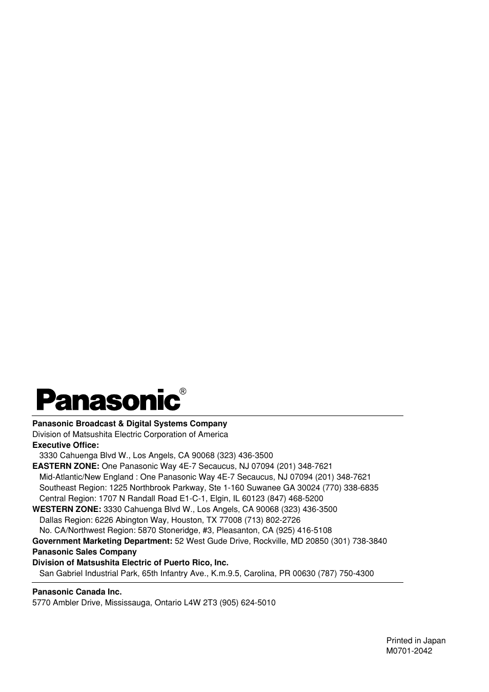 Panasonic PT-D9610U User Manual | Page 100 / 100