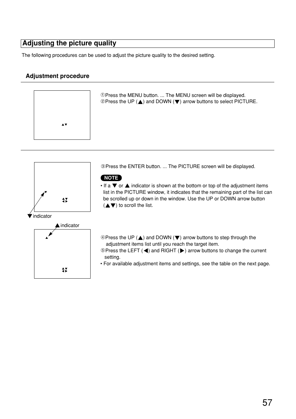 Adjusting the picture quality | Panasonic PT-D9610U User Manual | Page 57 / 100