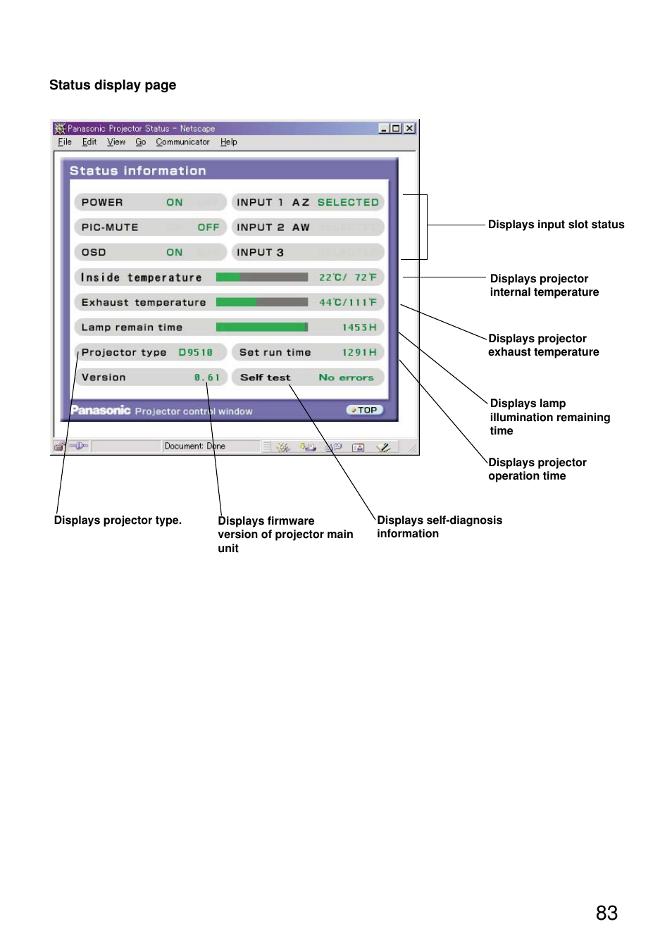 Panasonic PT-D9610U User Manual | Page 83 / 100