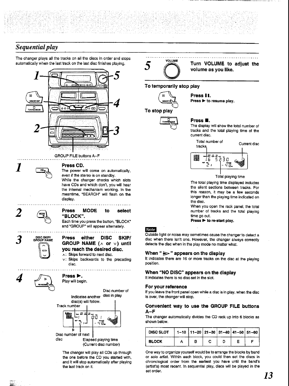 Sequential play | Panasonic SC-CH84M User Manual | Page 13 / 46