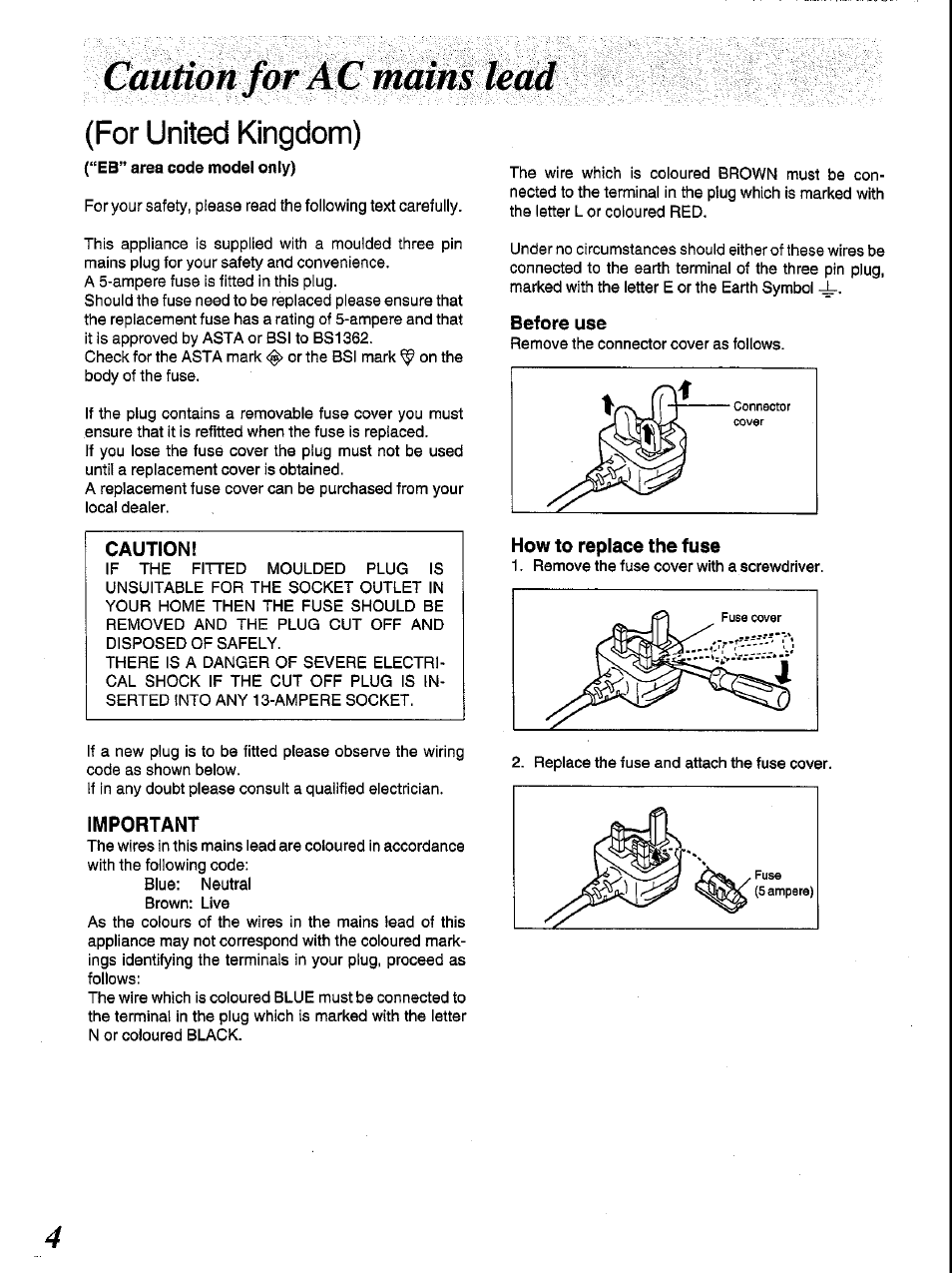 Mams, For united kingdom) | Panasonic SC-CH84M User Manual | Page 4 / 46