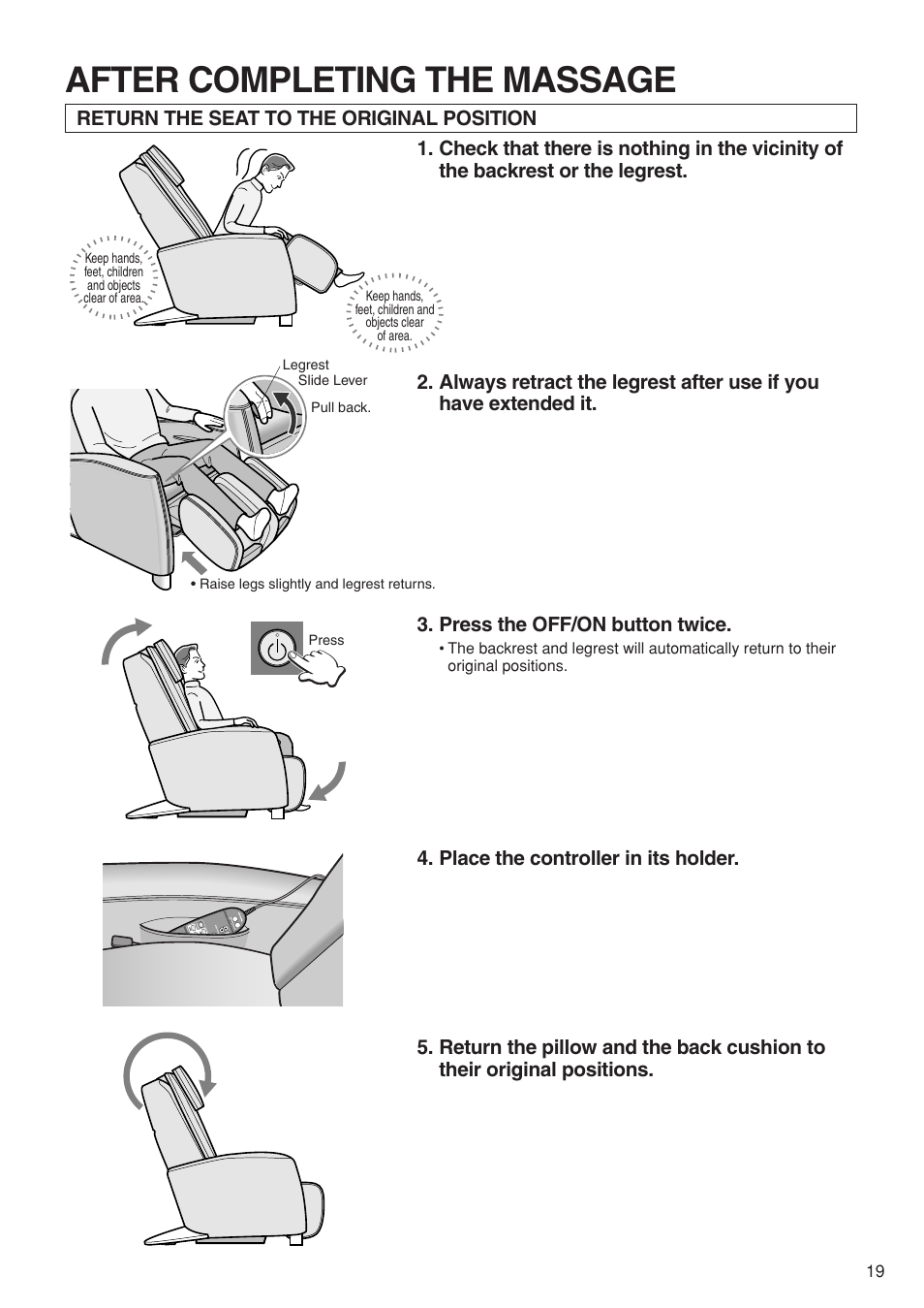 After completing the massage | Panasonic EP1273 User Manual | Page 21 / 27