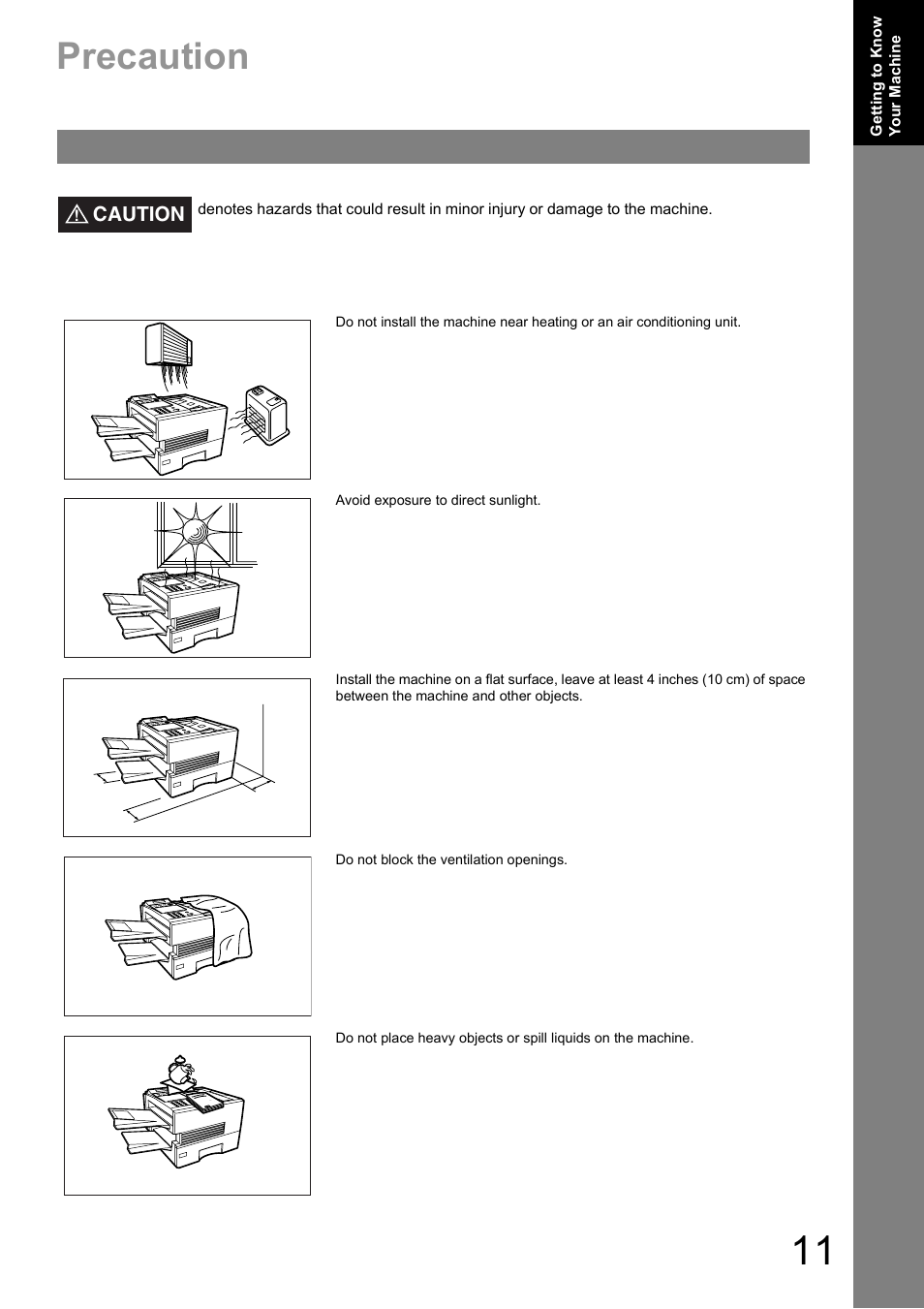 Precaution | Panasonic UF-890/990 User Manual | Page 11 / 170