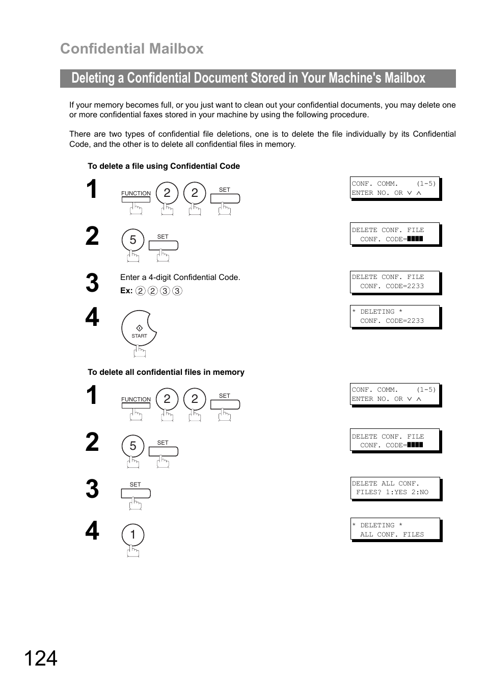 Confidential mailbox | Panasonic UF-890/990 User Manual | Page 124 / 170