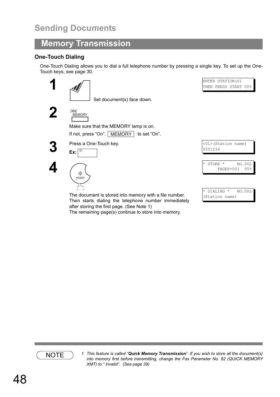 Sending documents | Panasonic UF-890/990 User Manual | Page 48 / 170