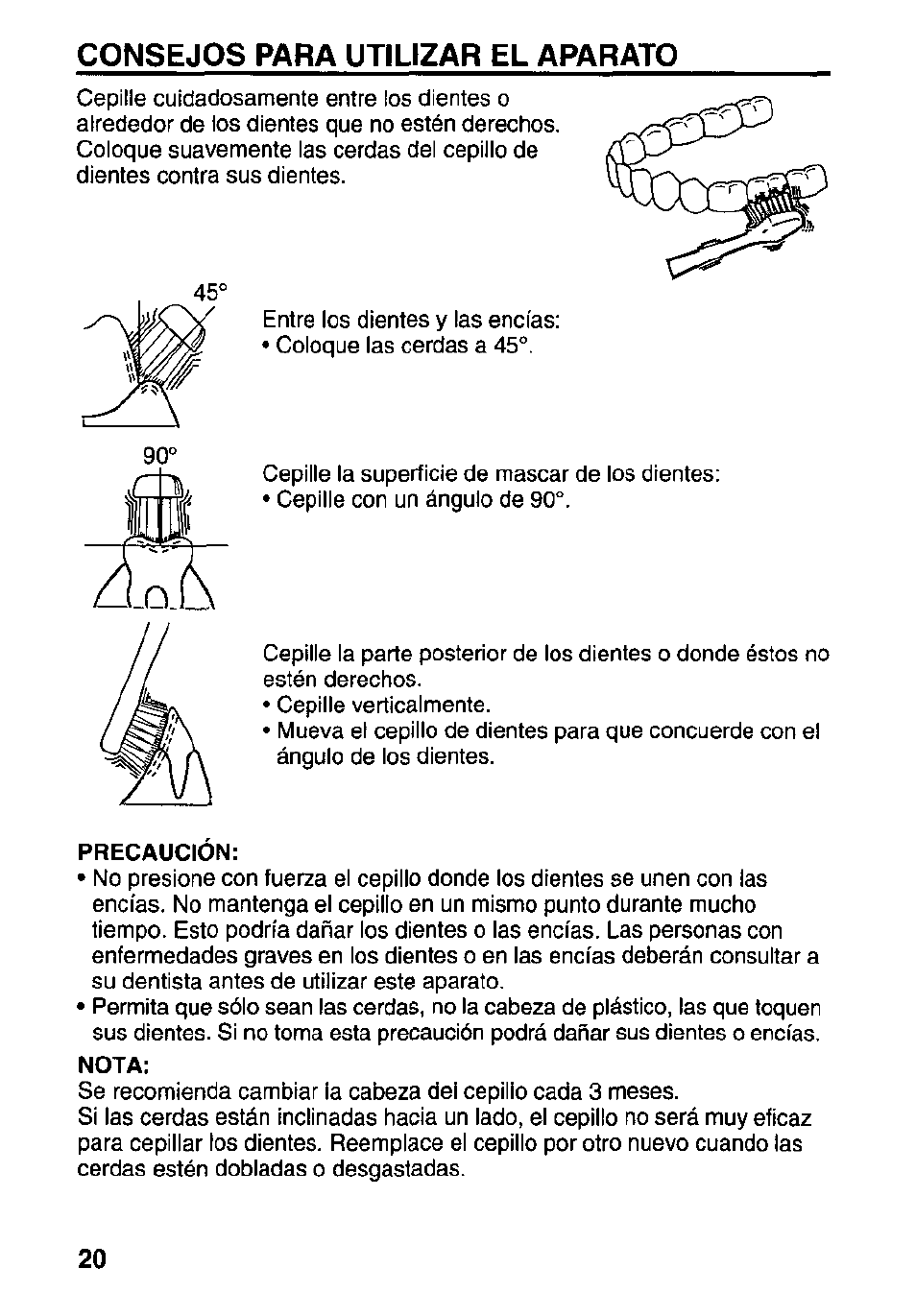 Consejos para utilizar el aparato | Panasonic EW1000 User Manual | Page 20 / 28