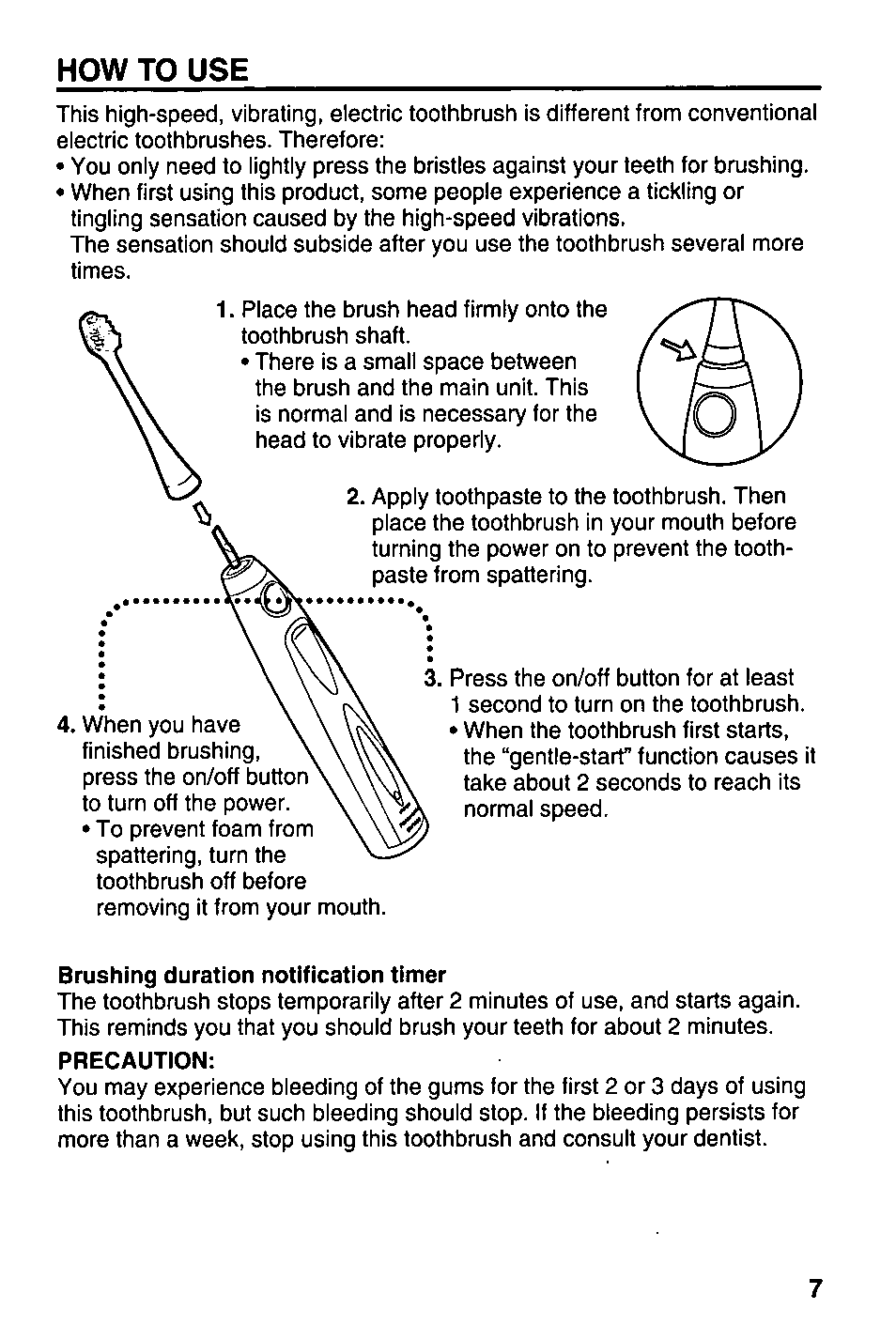 How to use | Panasonic EW1000 User Manual | Page 7 / 28