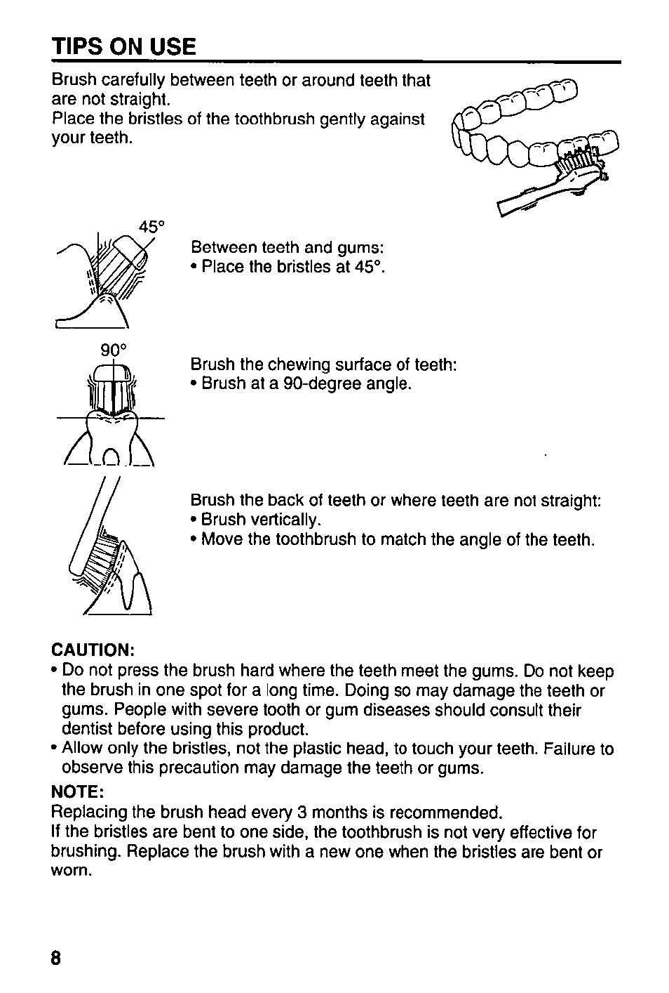 Tips on use | Panasonic EW1000 User Manual | Page 8 / 28