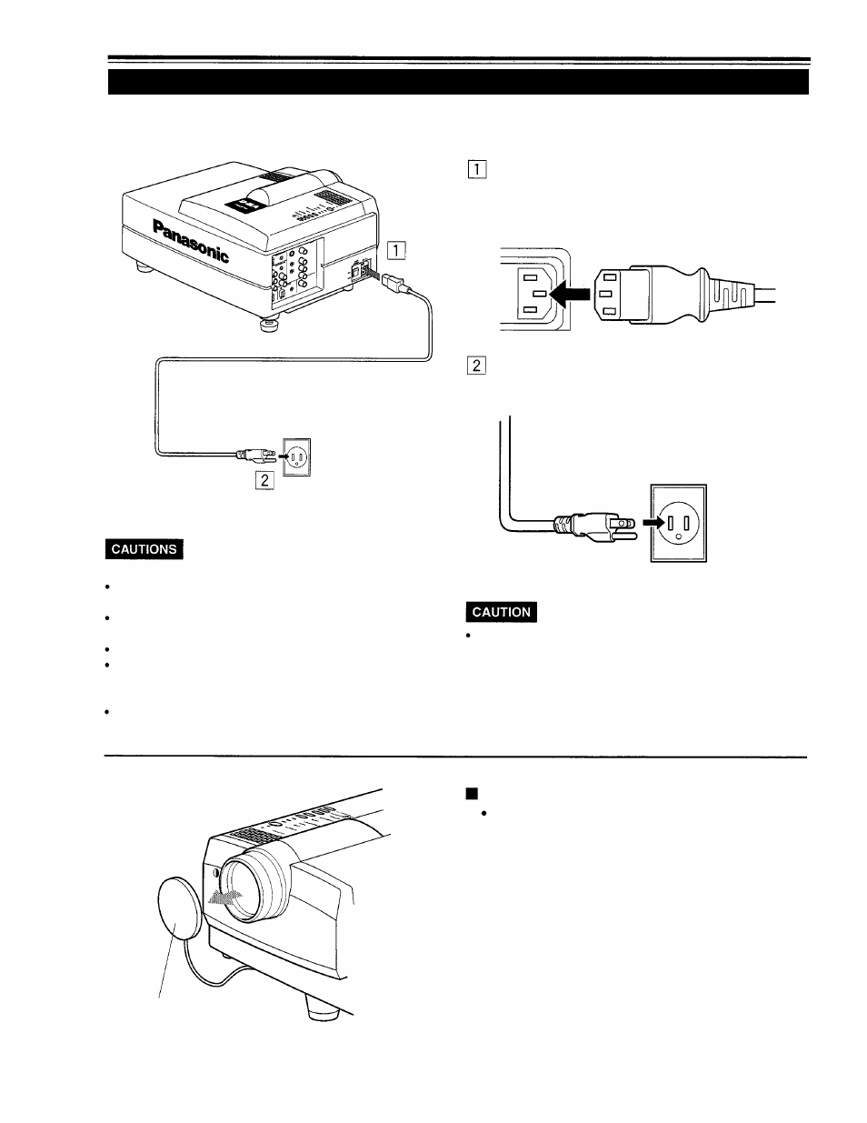Connecting the power cord (supplied) | Panasonic PT-D995U User Manual | Page 26 / 60