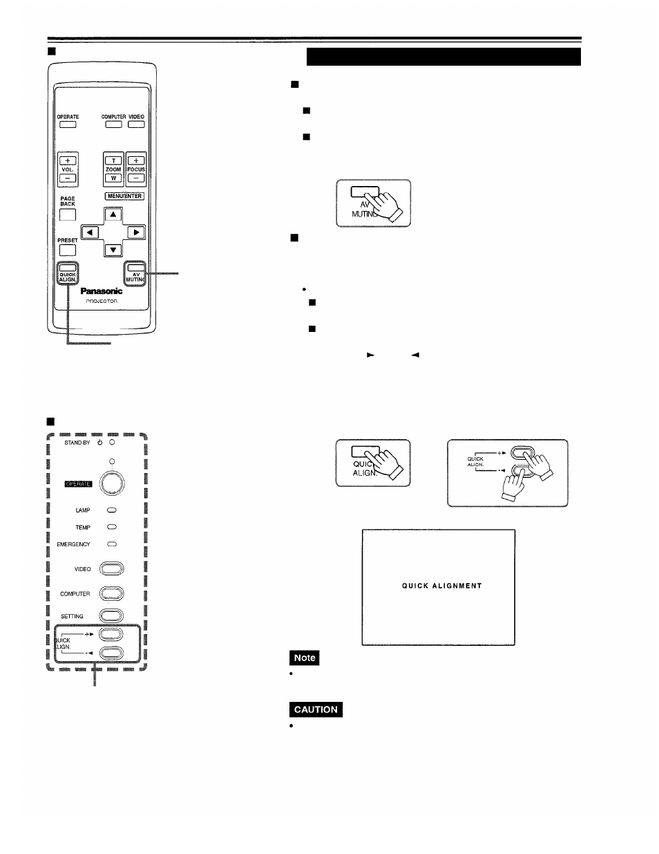 For operating other functions, Basic operations (cont.) | Panasonic PT-D995U User Manual | Page 31 / 60