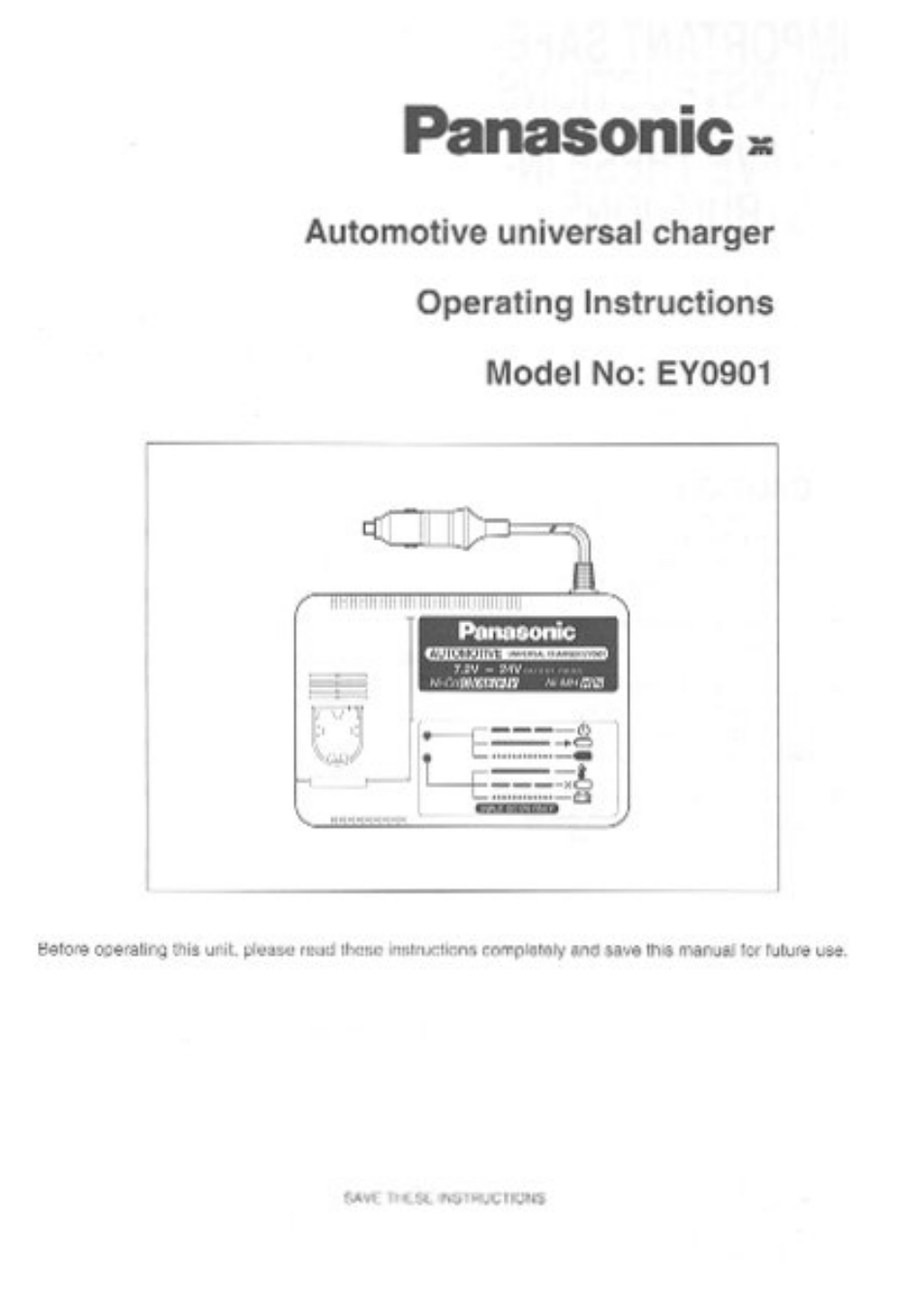 Panasonic EY0901 User Manual | 4 pages