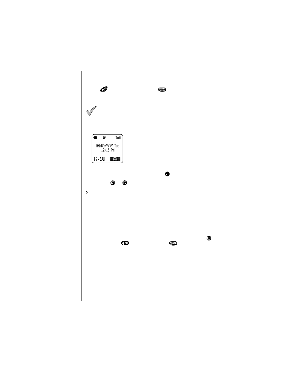 Standby display, Moving through the menu | Panasonic Versio EB-TX320 User Manual | Page 22 / 46