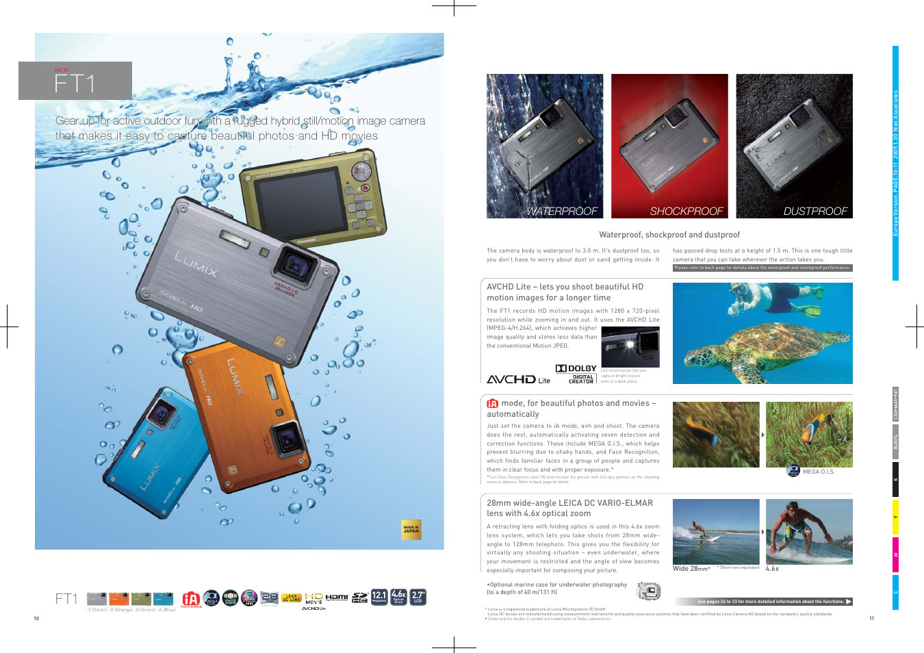 F t1, Waterproof shockproof, Dustproof | Panasonic DMC-FT1 User Manual | Page 6 / 22