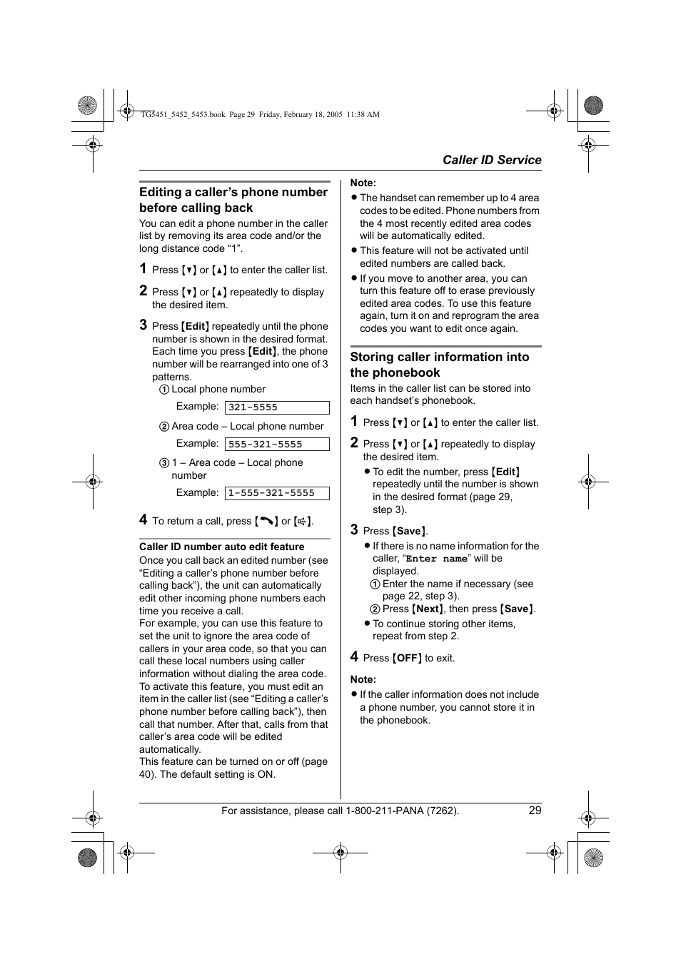 Panasonic KX-TG5453 User Manual | Page 29 / 76