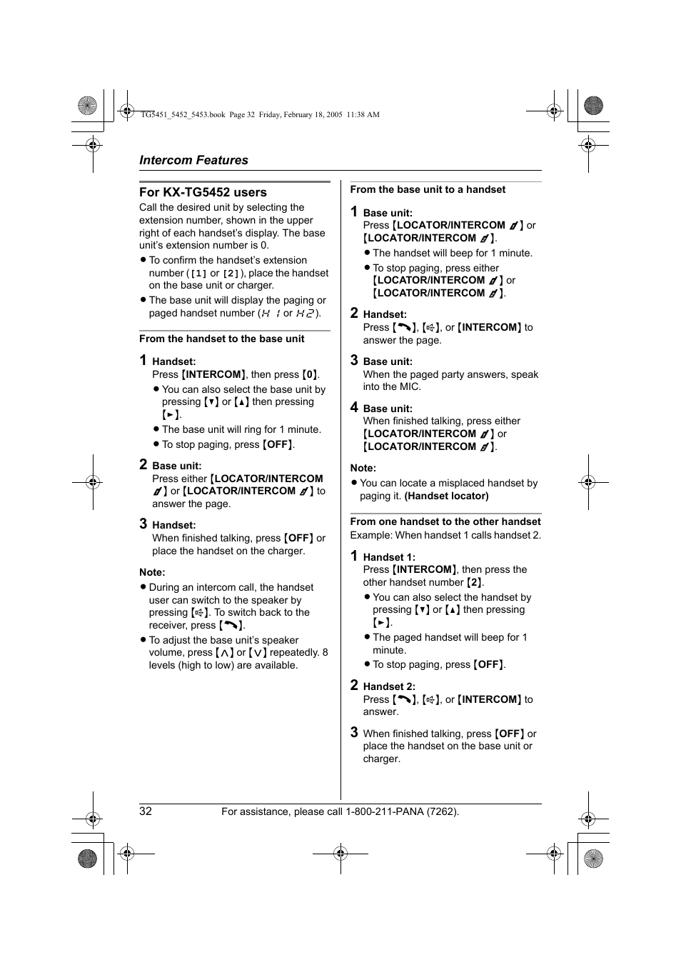 Panasonic KX-TG5453 User Manual | Page 32 / 76