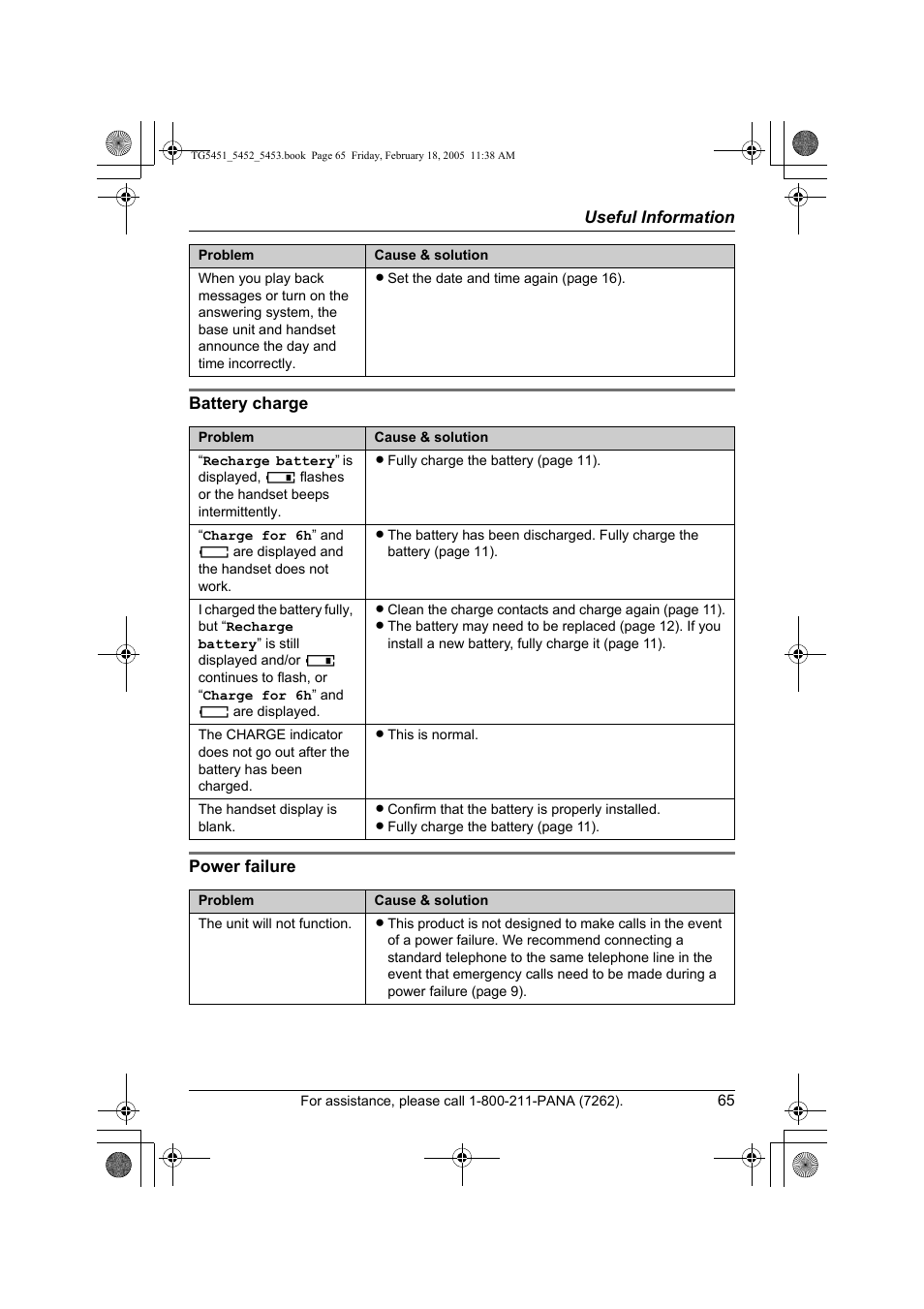 Panasonic KX-TG5453 User Manual | Page 65 / 76