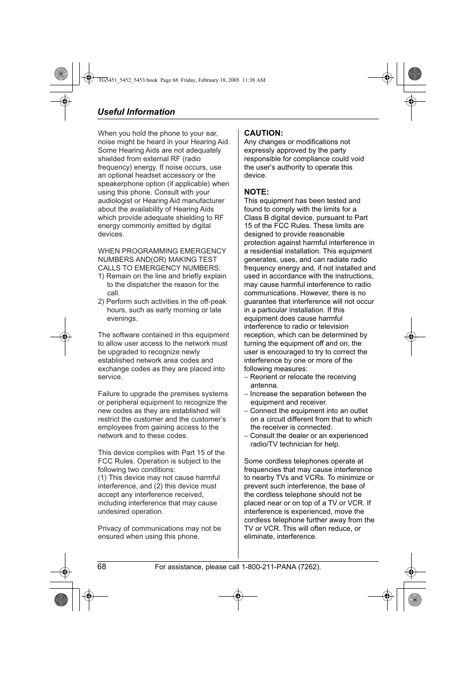 Panasonic KX-TG5453 User Manual | Page 68 / 76